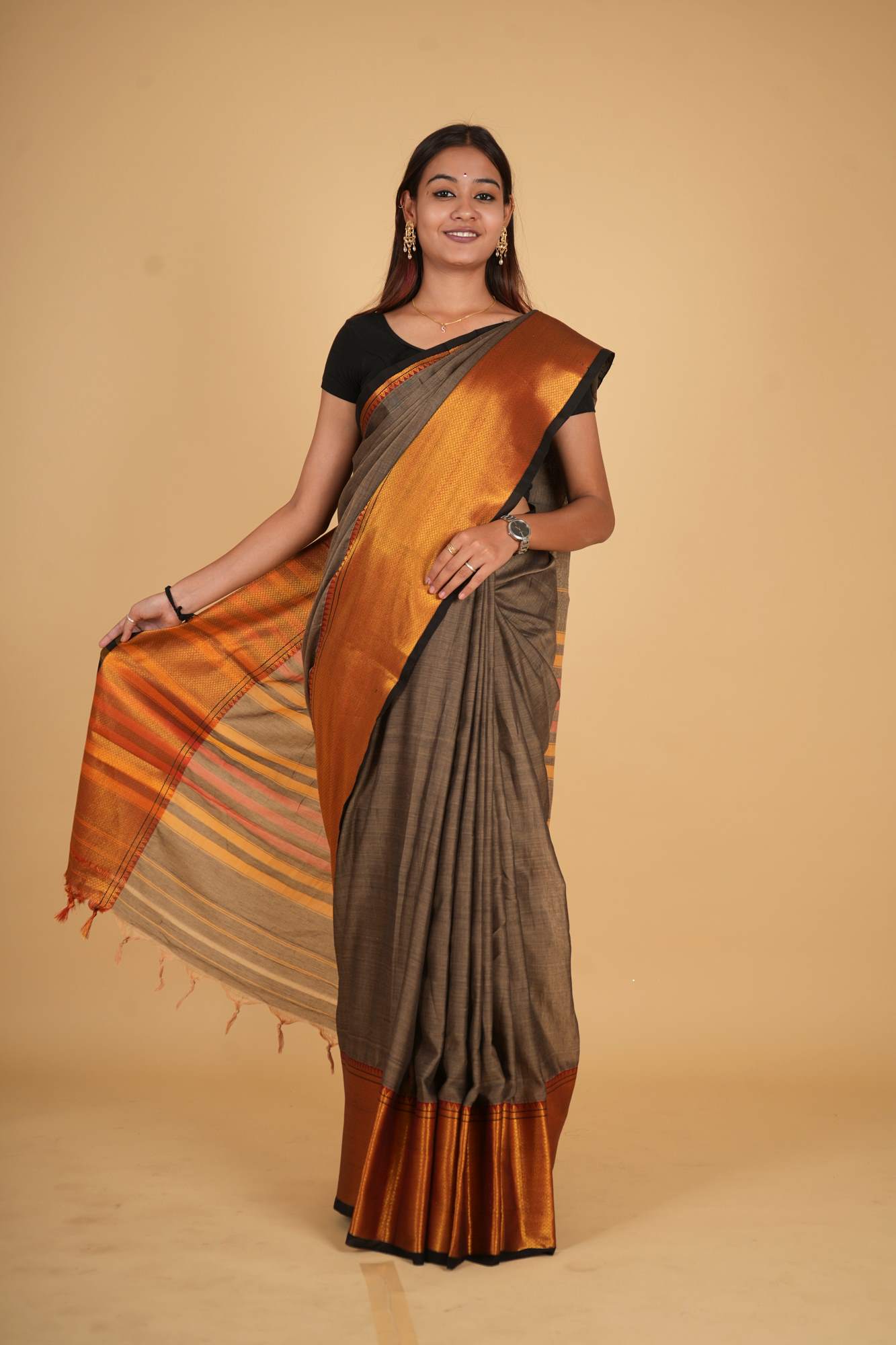Woven Dharwad South Cotton Ready to wear Saree