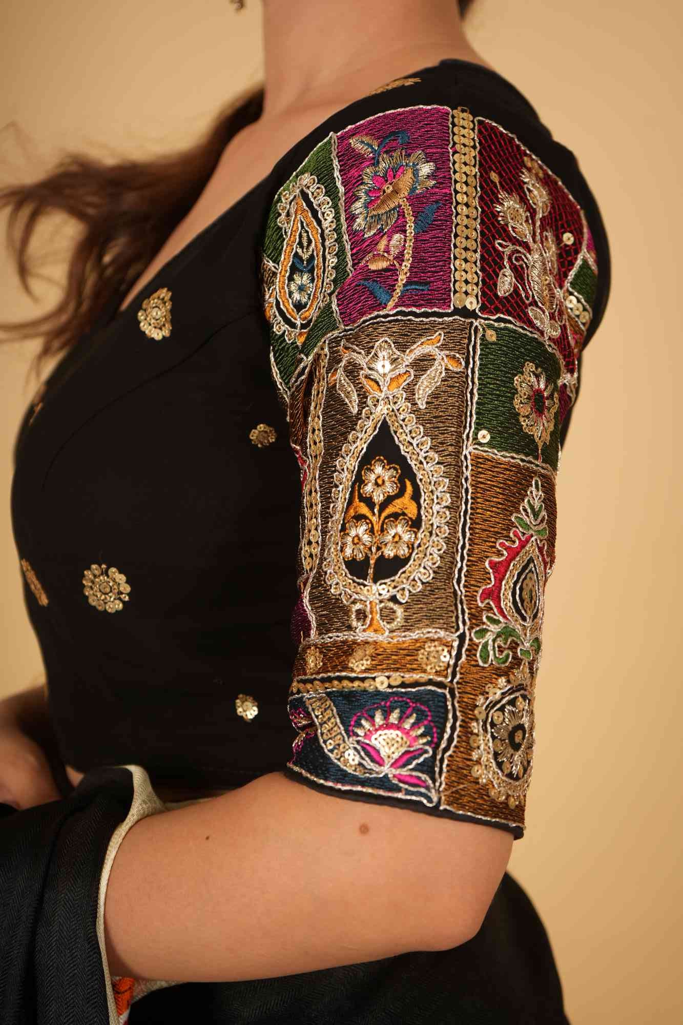 Black Georgette with Handwork Embroidery Ready to Wear Blouse