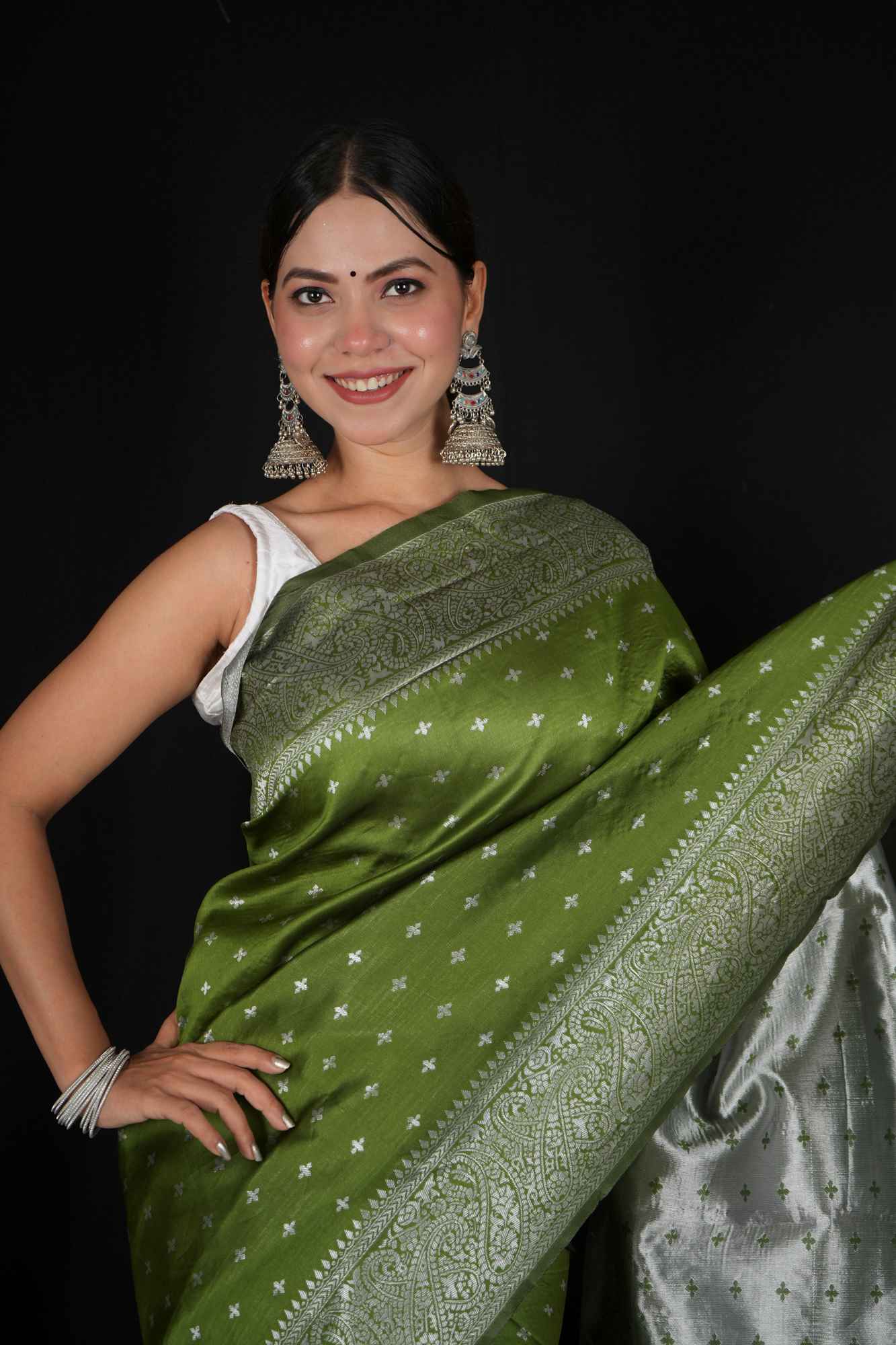 Banarasi Allover Zari Weaving ready to wear saree