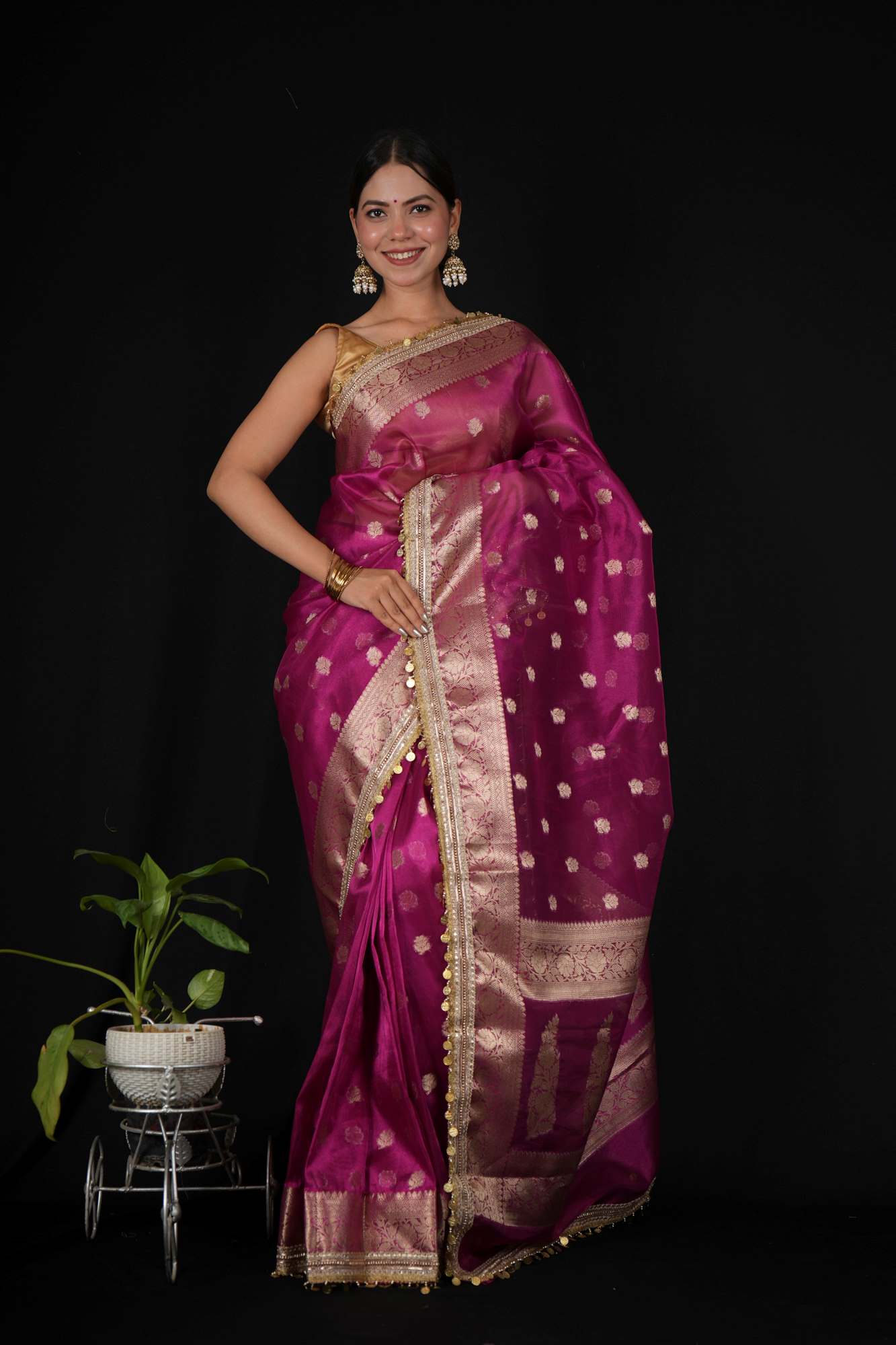 MAHARANI TISSUE SILK PRESTITCHED SAREE — ROYAL ZARI BUTTA & TIKKI LACE, CRAFTED FOR THE QUEEN IN YOU