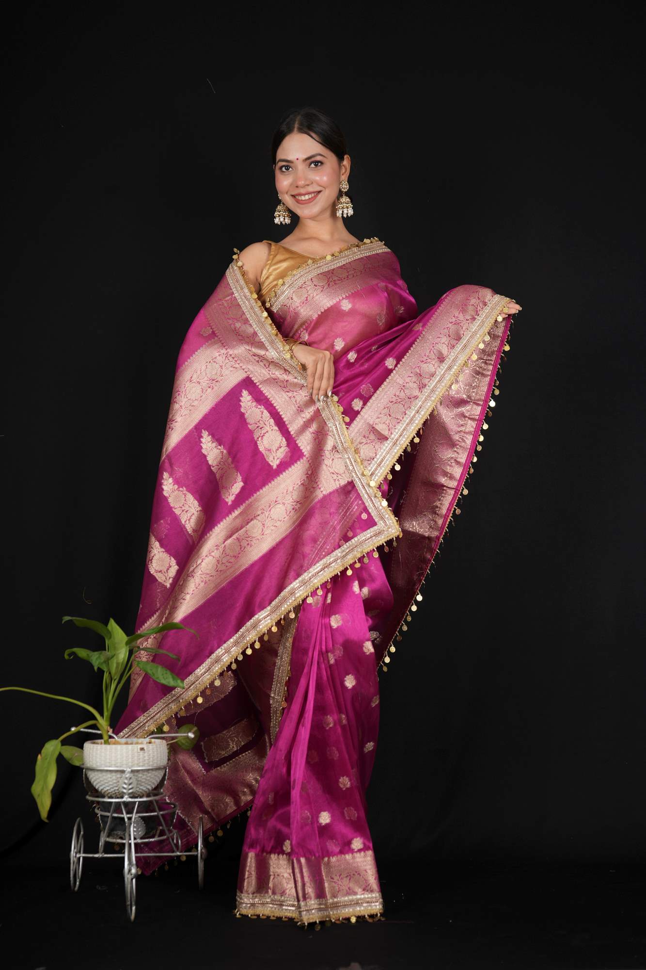 MAHARANI TISSUE SILK PRESTITCHED SAREE — ROYAL ZARI BUTTA & TIKKI LACE, CRAFTED FOR THE QUEEN IN YOU