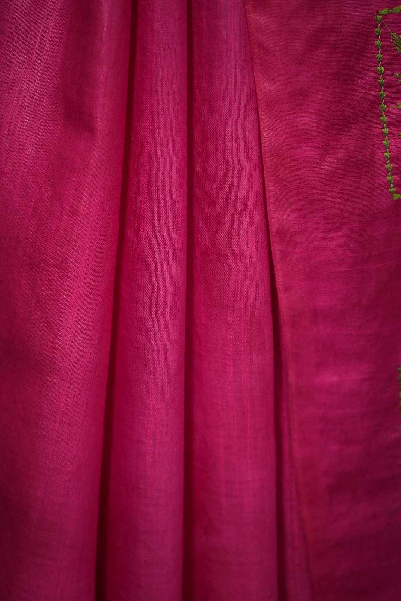 Soft Katan cotton silk With Overall Contrast Thread Embroidery Ready To Wear Saree