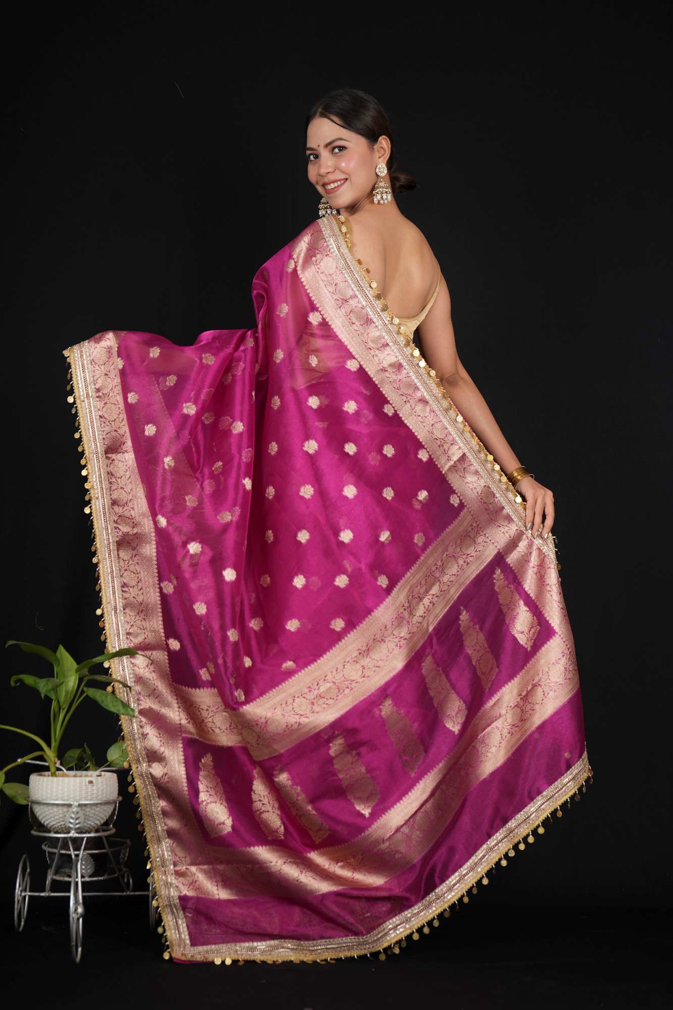 MAHARANI TISSUE SILK PRESTITCHED SAREE — ROYAL ZARI BUTTA & TIKKI LACE, CRAFTED FOR THE QUEEN IN YOU