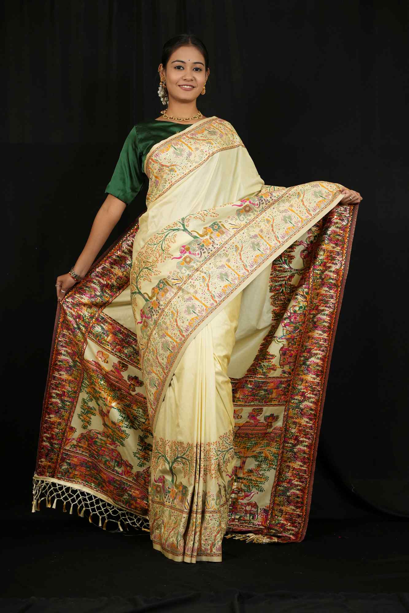 Pashmina Resham weave festive Ready To Wear Saree