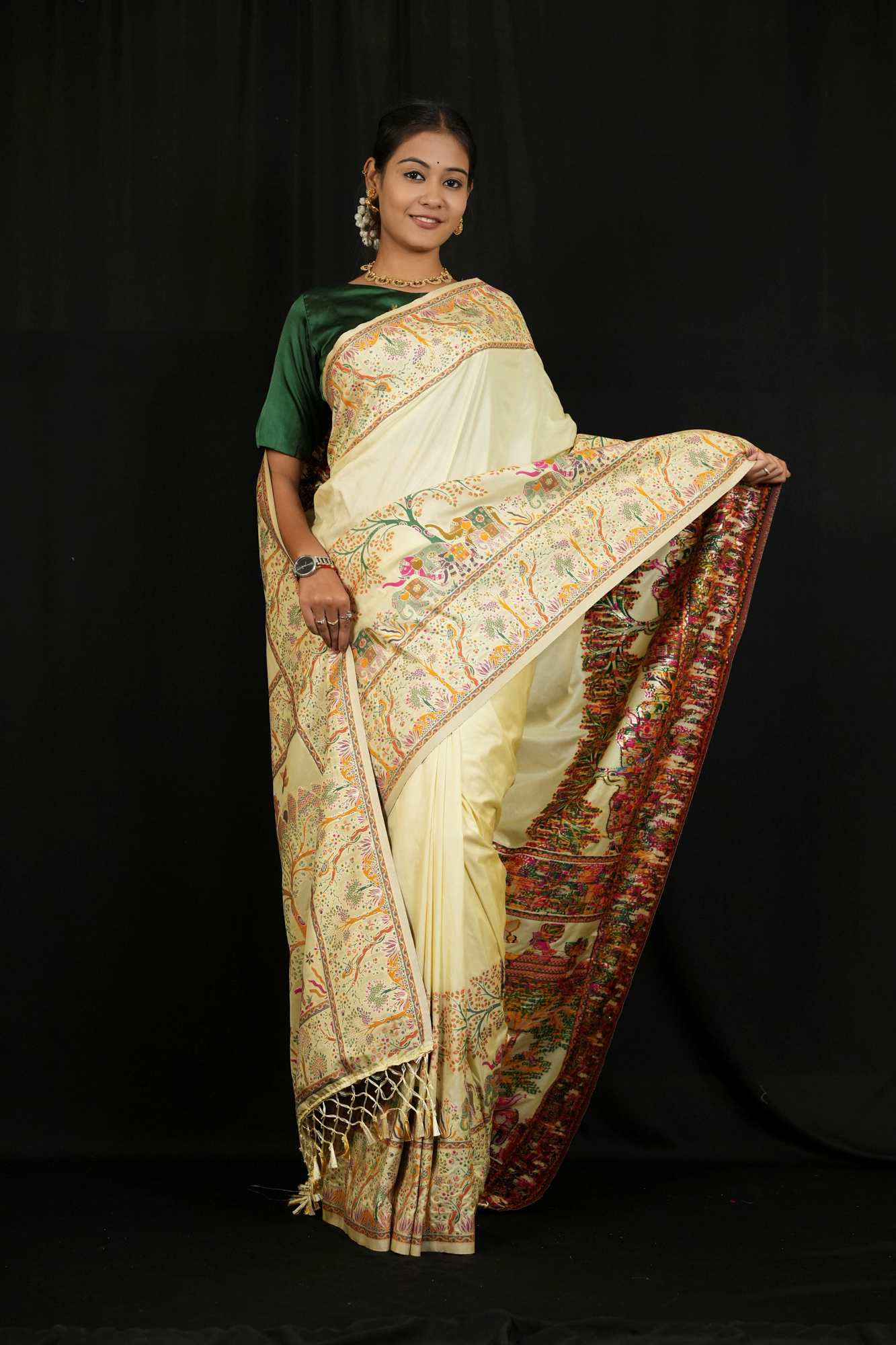 Pashmina Resham weave festive Ready To Wear Saree