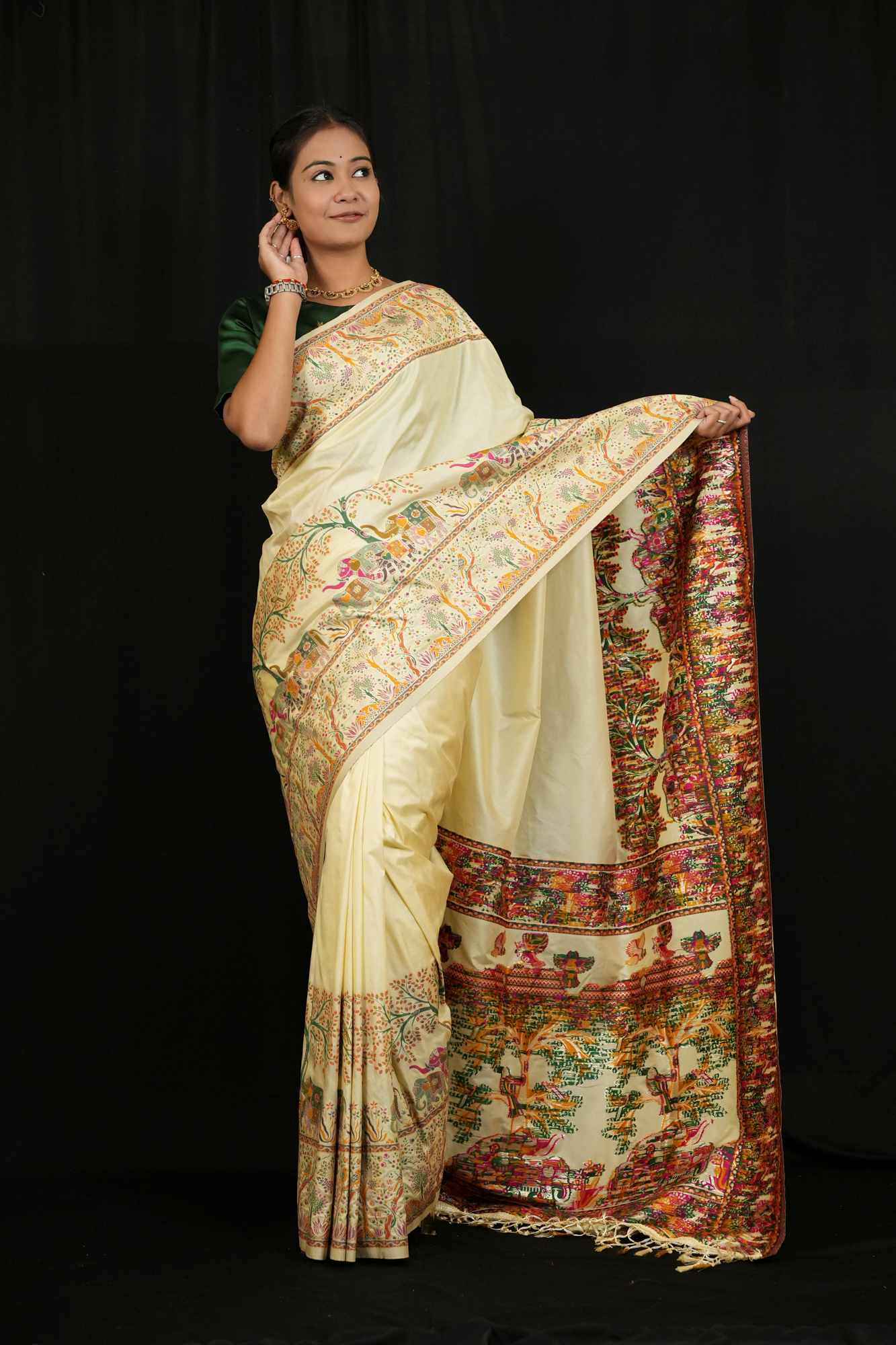 Pashmina Resham weave festive Ready To Wear Saree