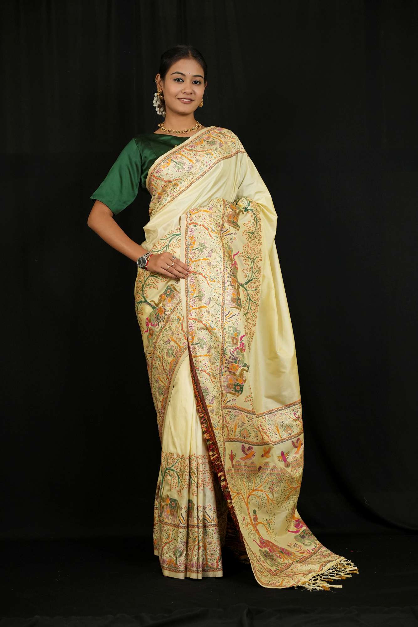 Pashmina Resham weave festive Ready To Wear Saree