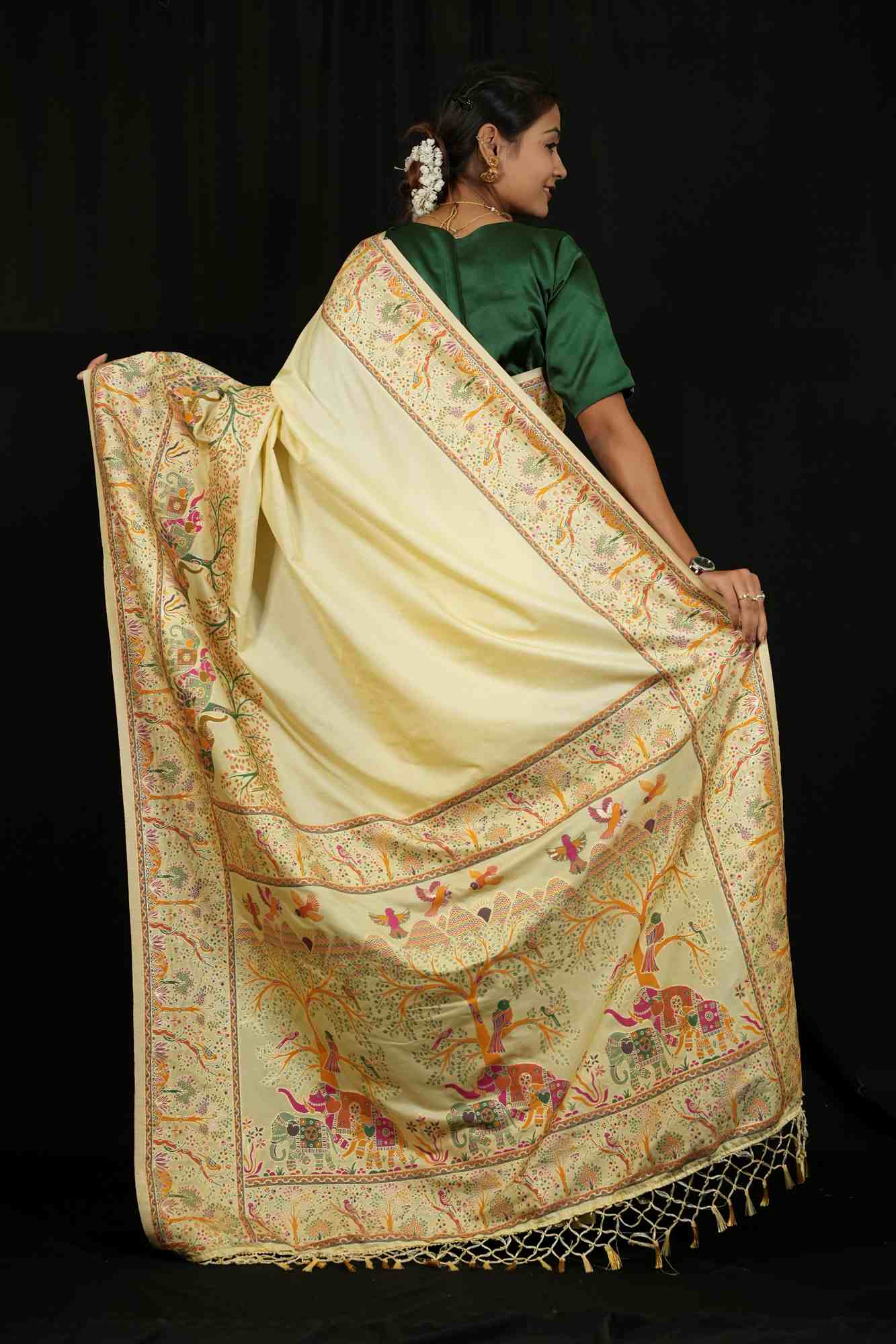 Pashmina Resham weave festive Ready To Wear Saree