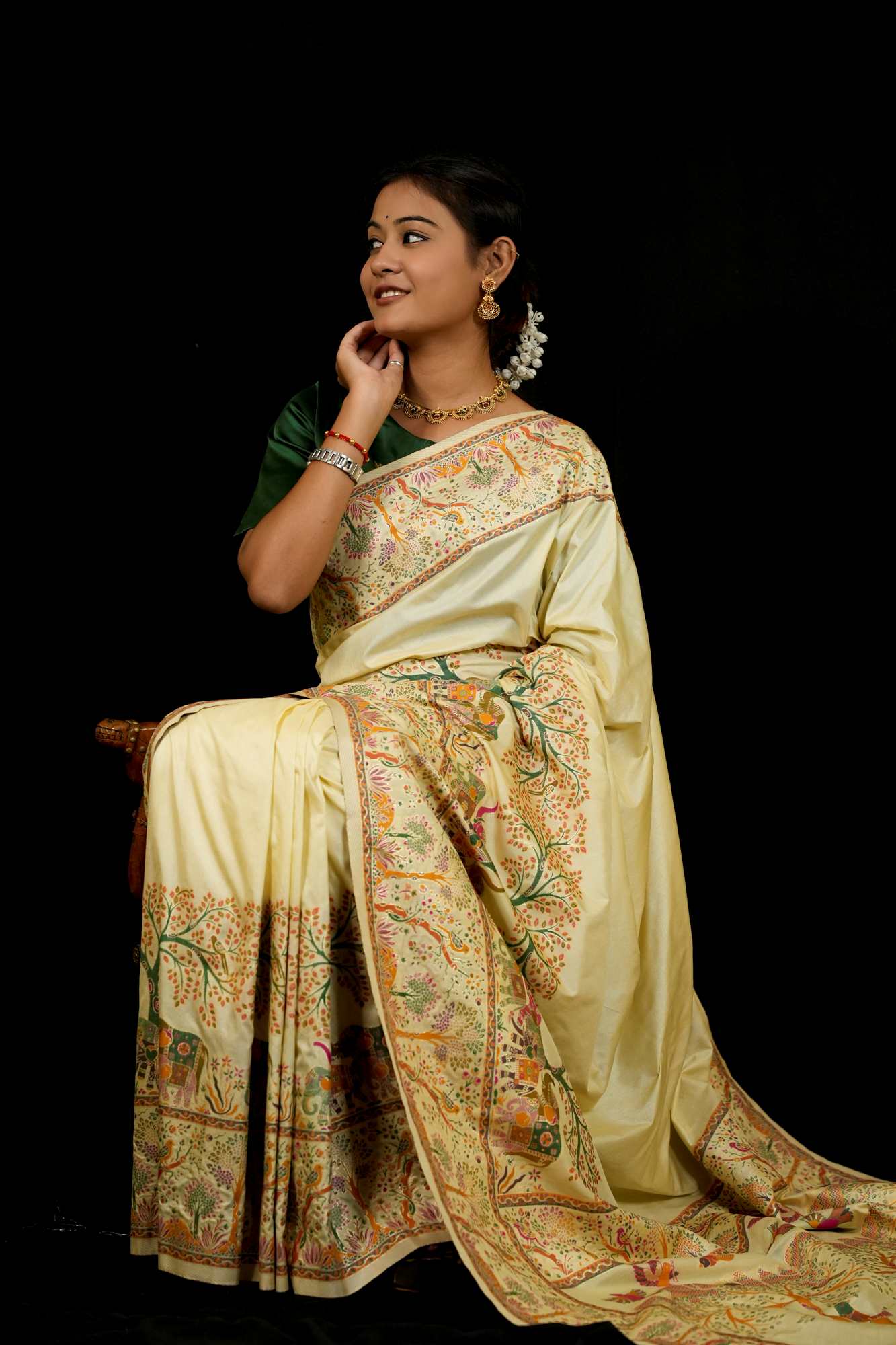 Pashmina Resham weave festive Ready To Wear Saree