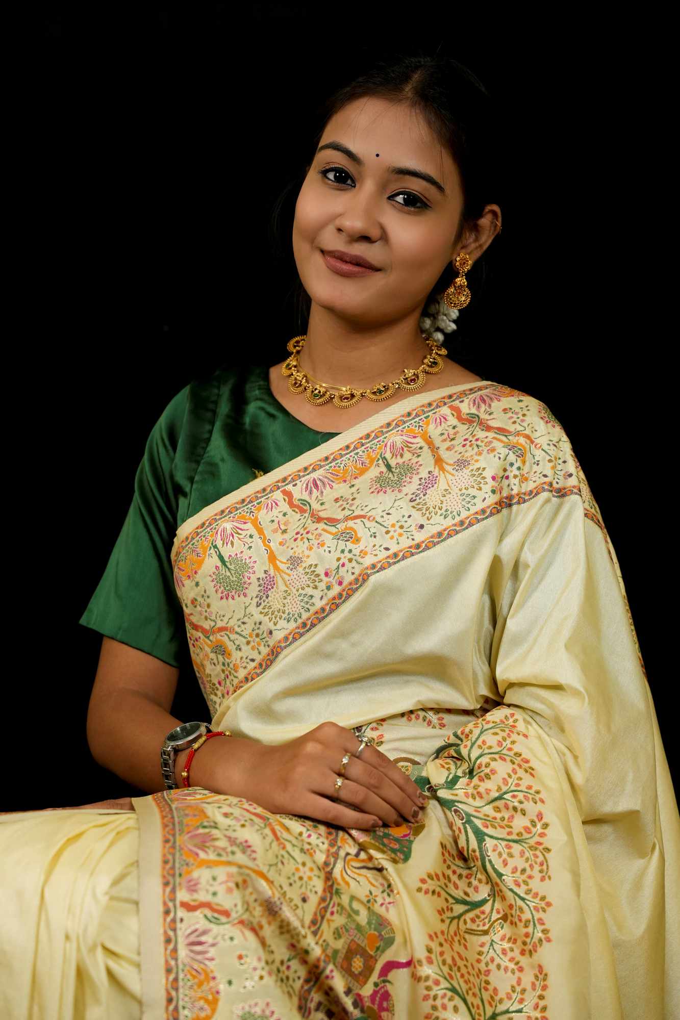 Pashmina Resham weave festive Ready To Wear Saree