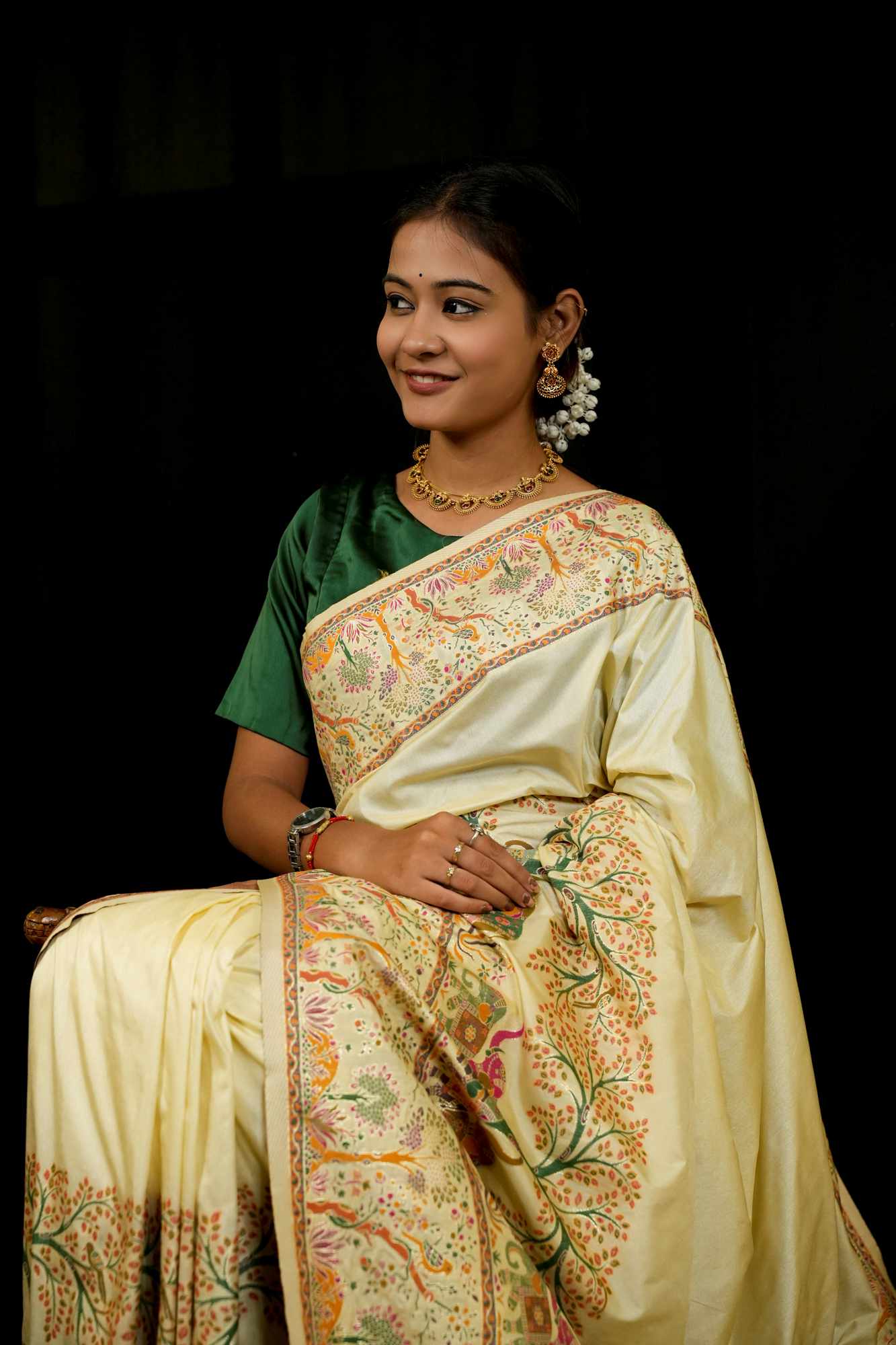 Pashmina Resham weave festive Ready To Wear Saree