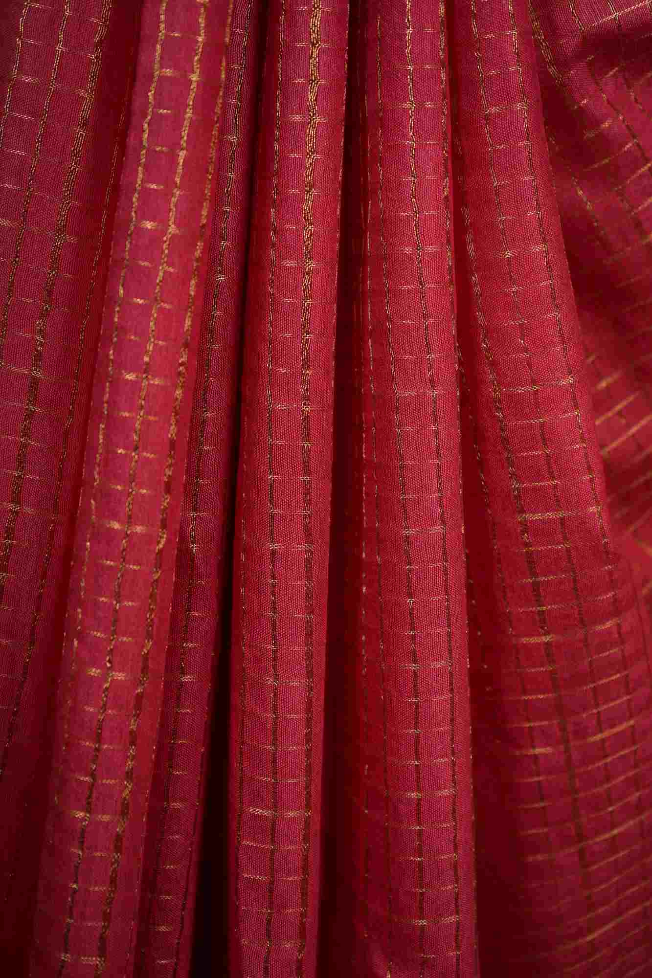 Bhagalpuri Silk With All Over Checks Weaving & Tassle on Pallu Ready To Wear Saree