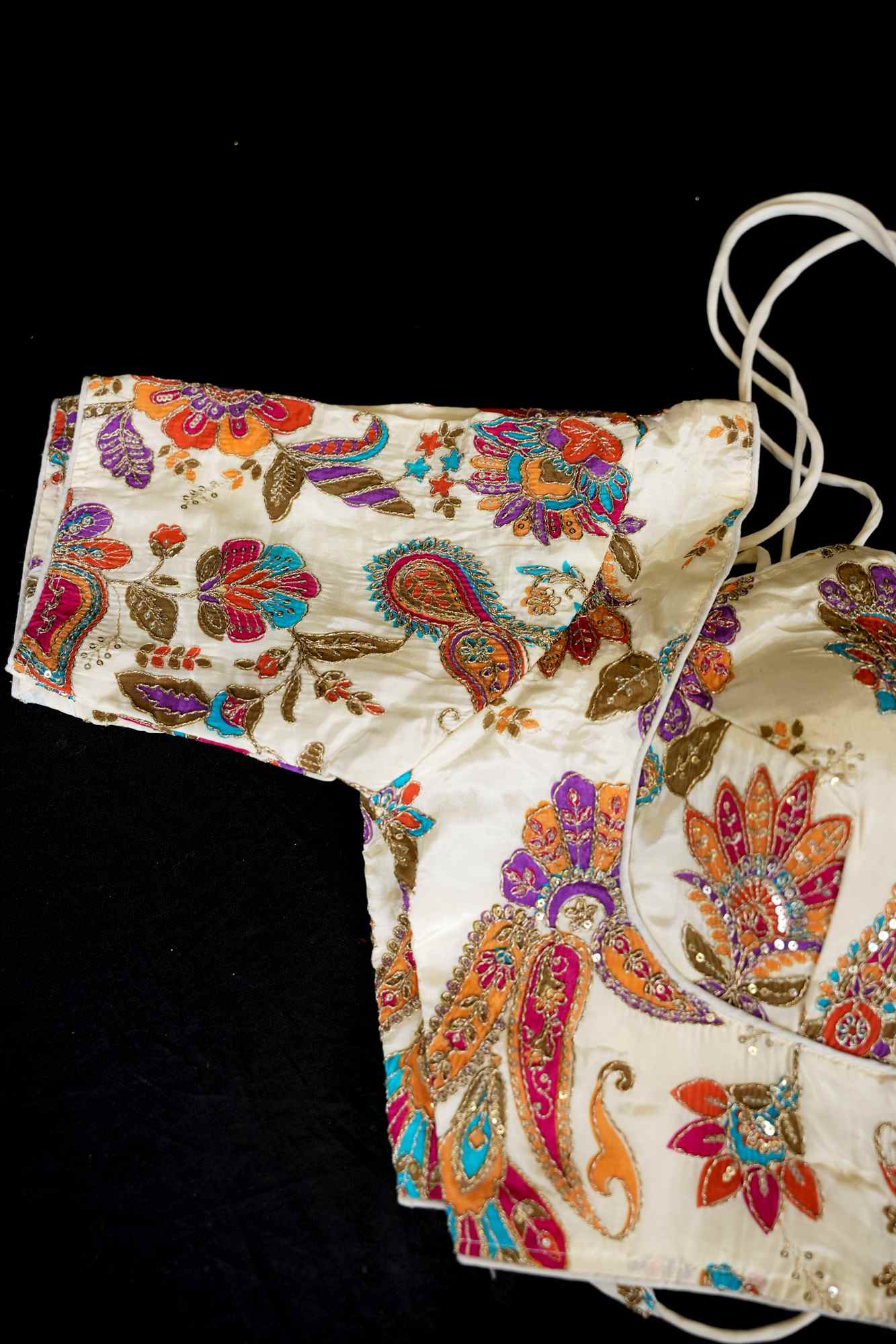 Heavy Chinon with Zari Work Embroidery Ready to Wear Blouse