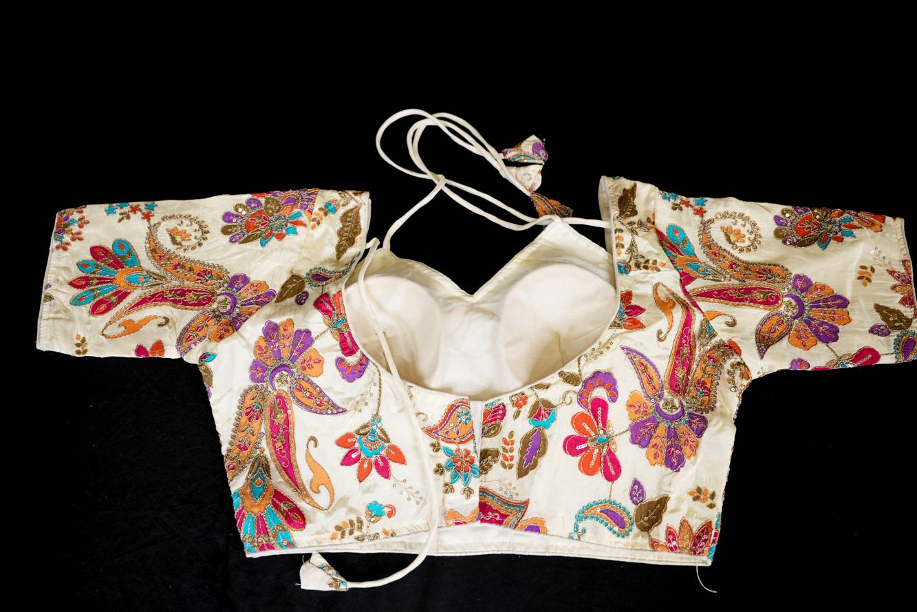 Heavy Chinon with Zari Work Embroidery Ready to Wear Blouse