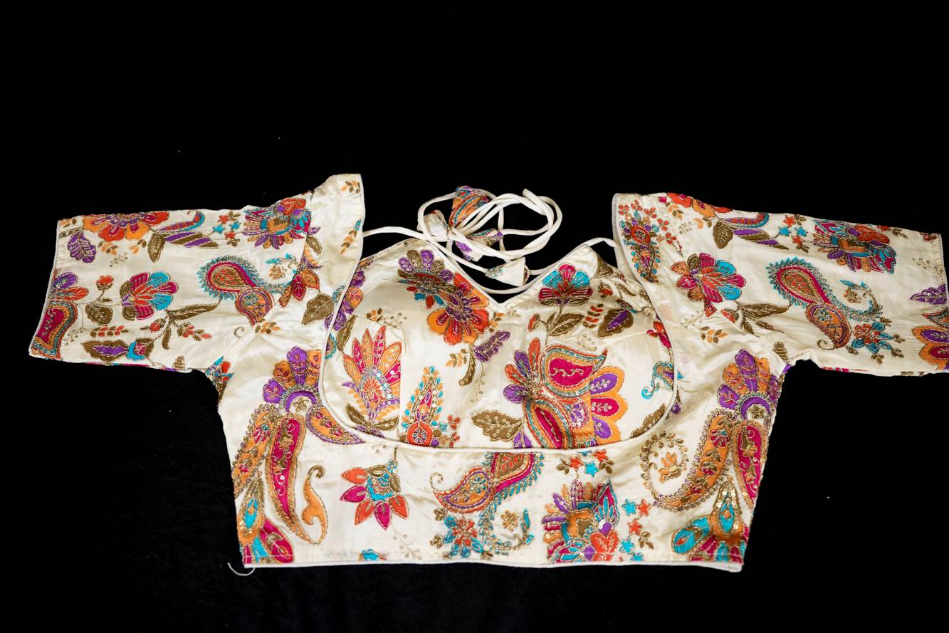 Heavy Chinon with Zari Work Embroidery Ready to Wear Blouse