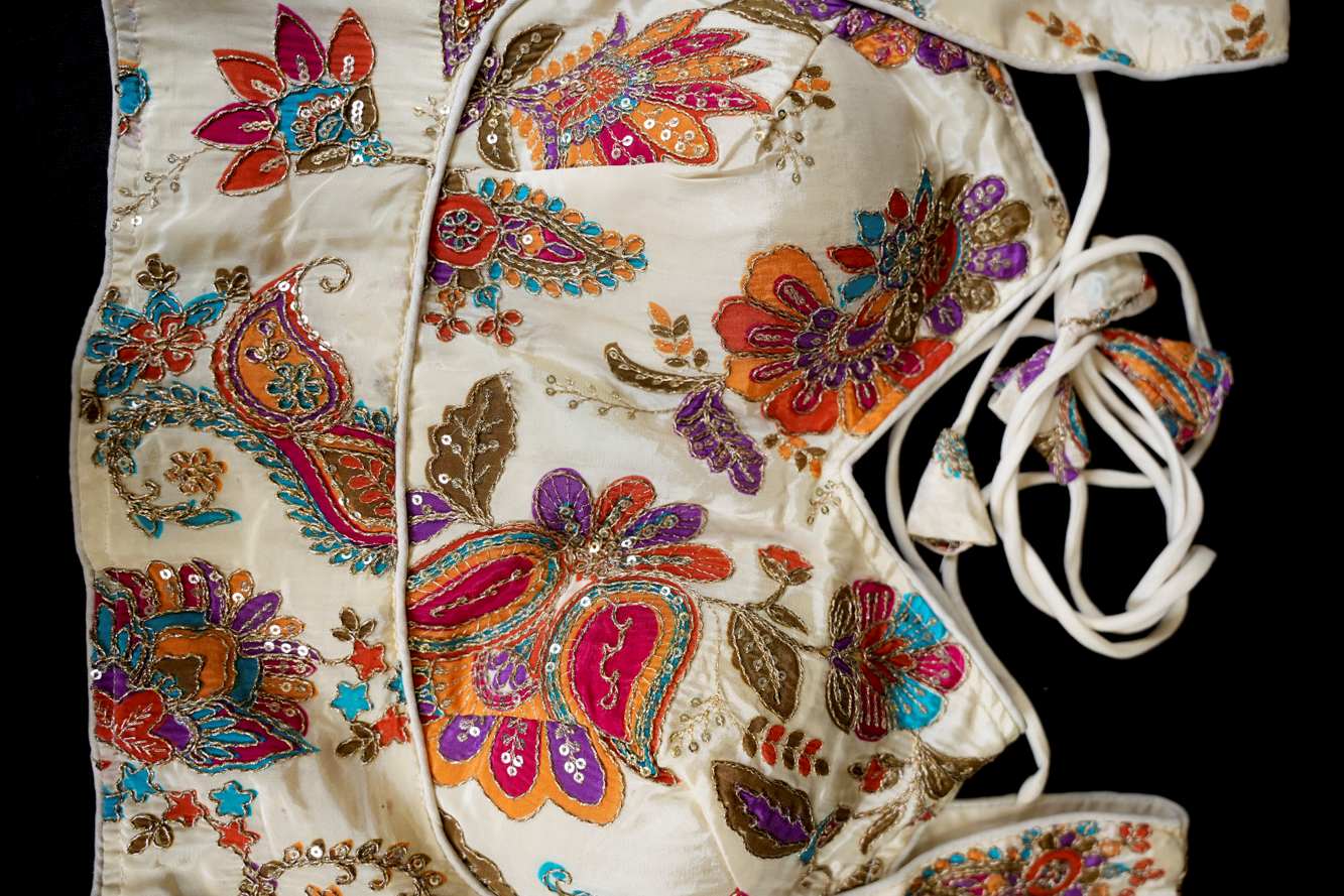 Heavy Chinon with Zari Work Embroidery Ready to Wear Blouse