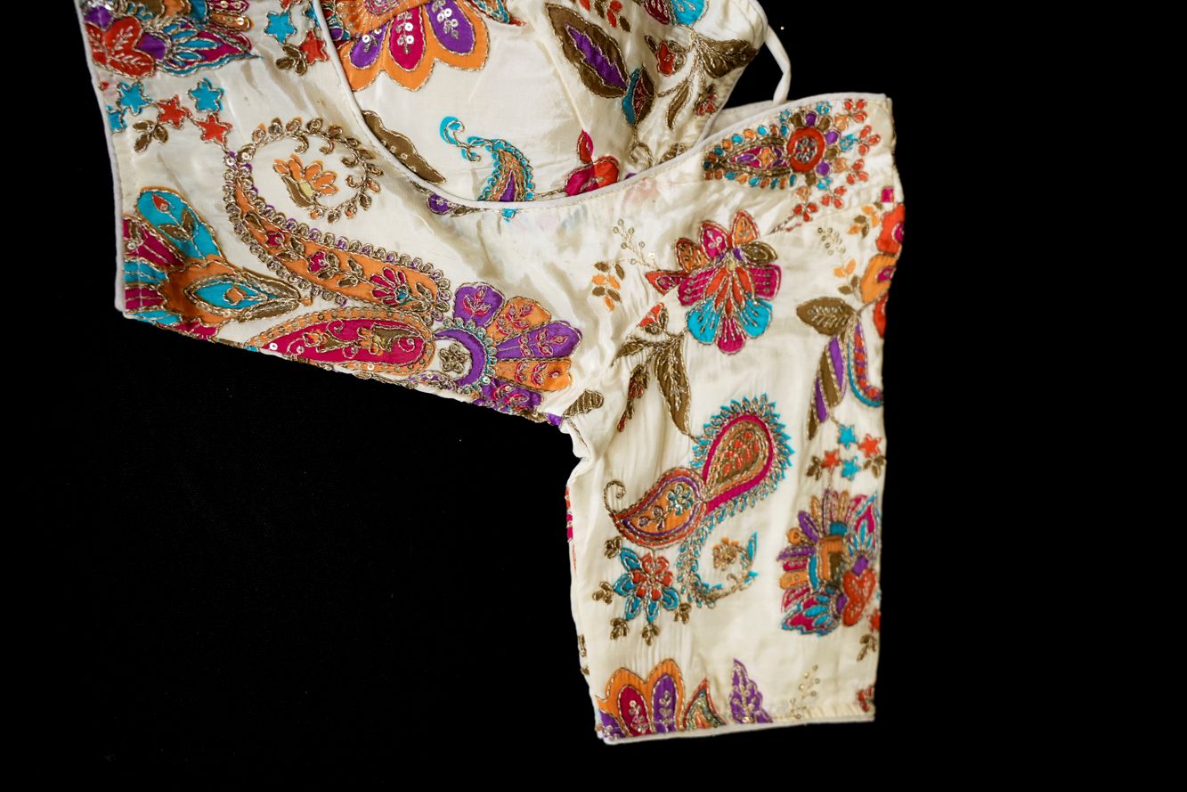 Heavy Chinon with Zari Work Embroidery Ready to Wear Blouse