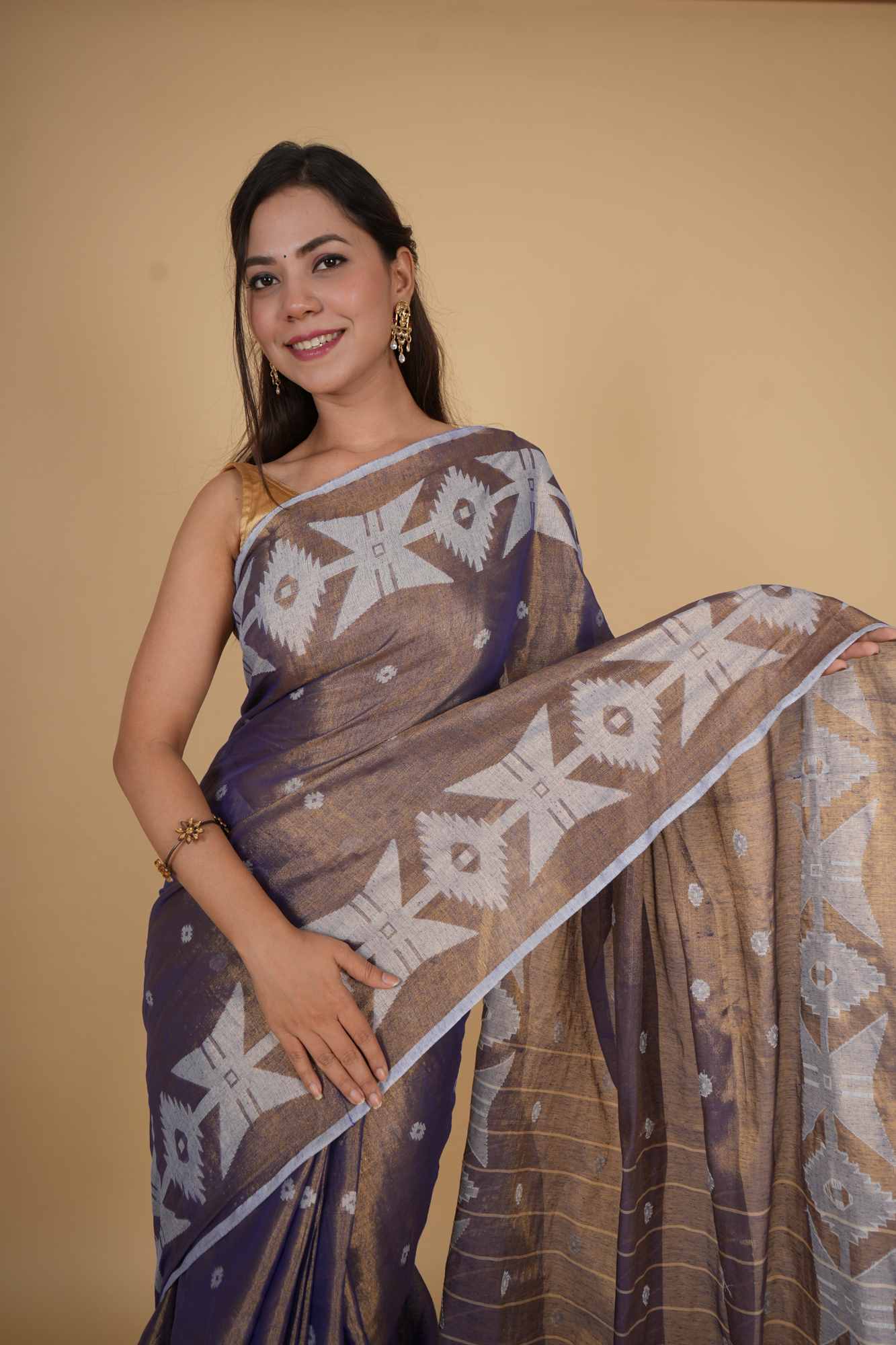 Ready to wear Elegant Traditional Tissue Jamdani with Handloom Weaving Saree