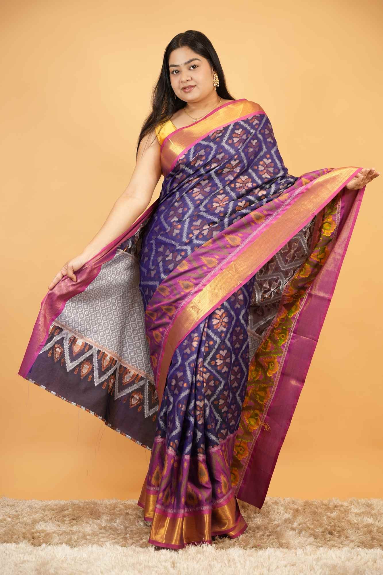 Patolla Cotton with Golden Broder Ready To Wear Saree