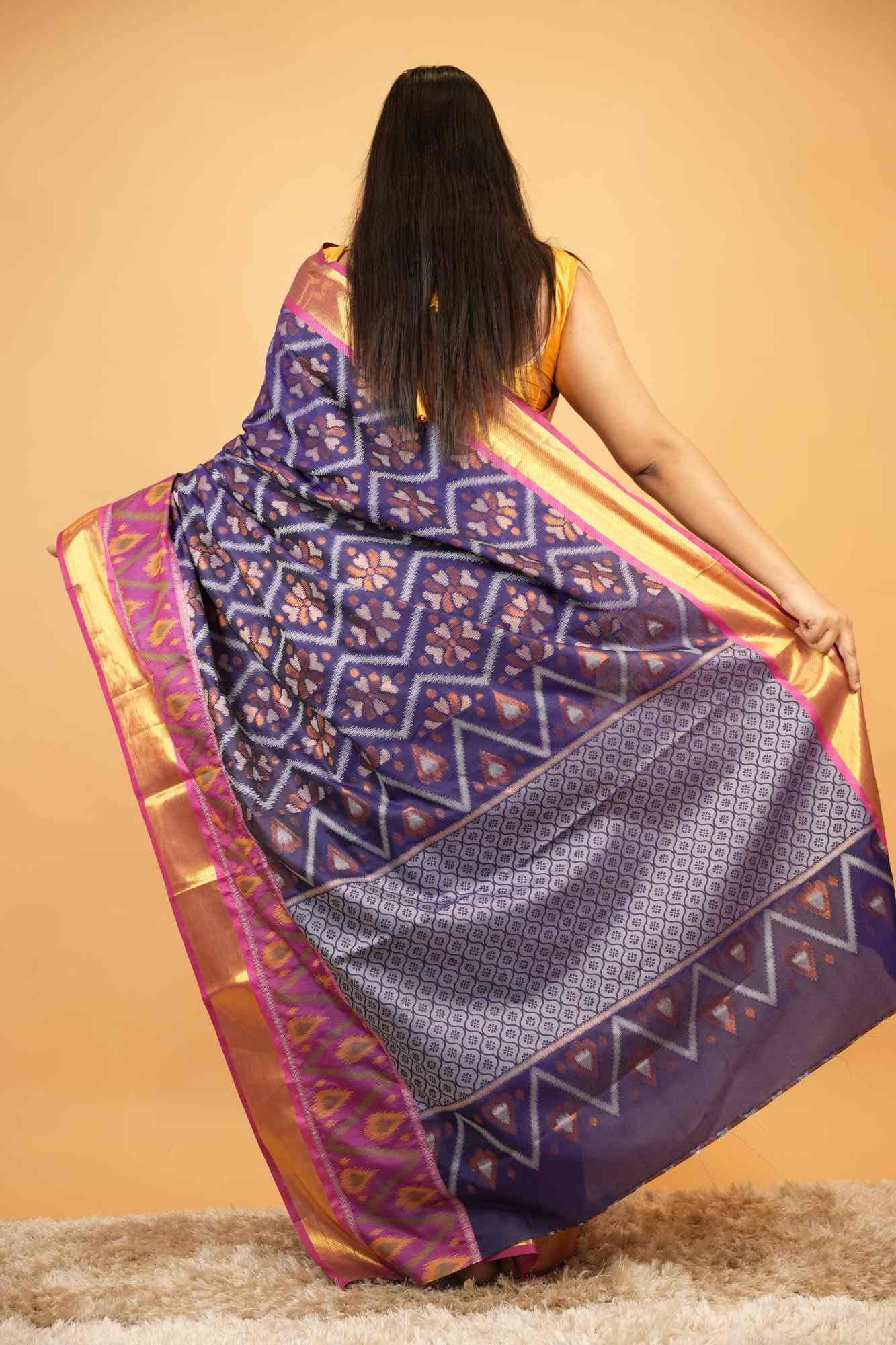 Patolla Cotton with Golden Broder Ready To Wear Saree