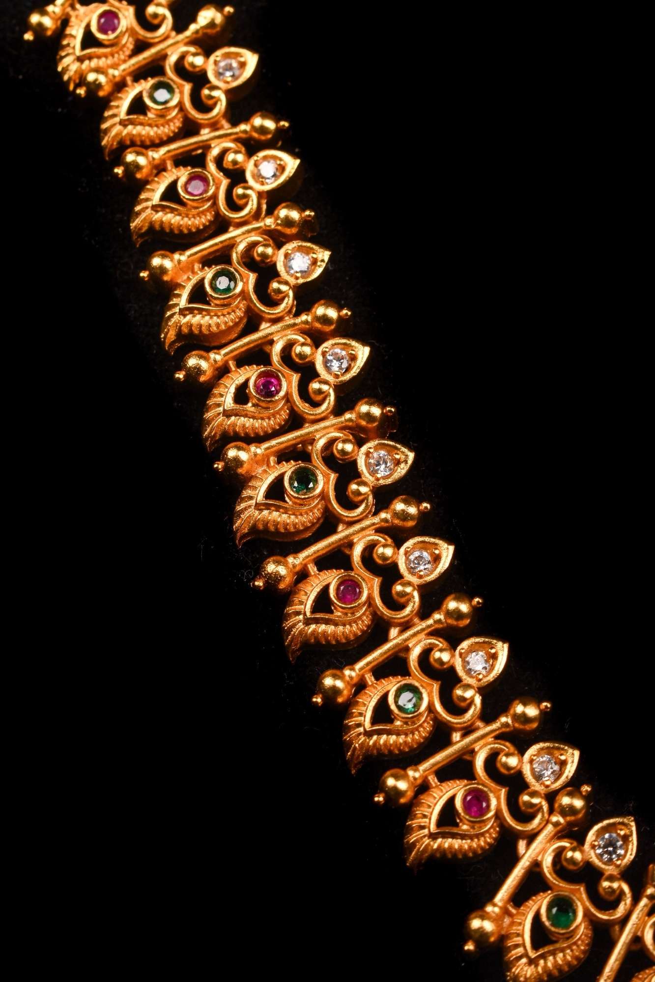 mango units and Stone with Jhumka Earring necklace set