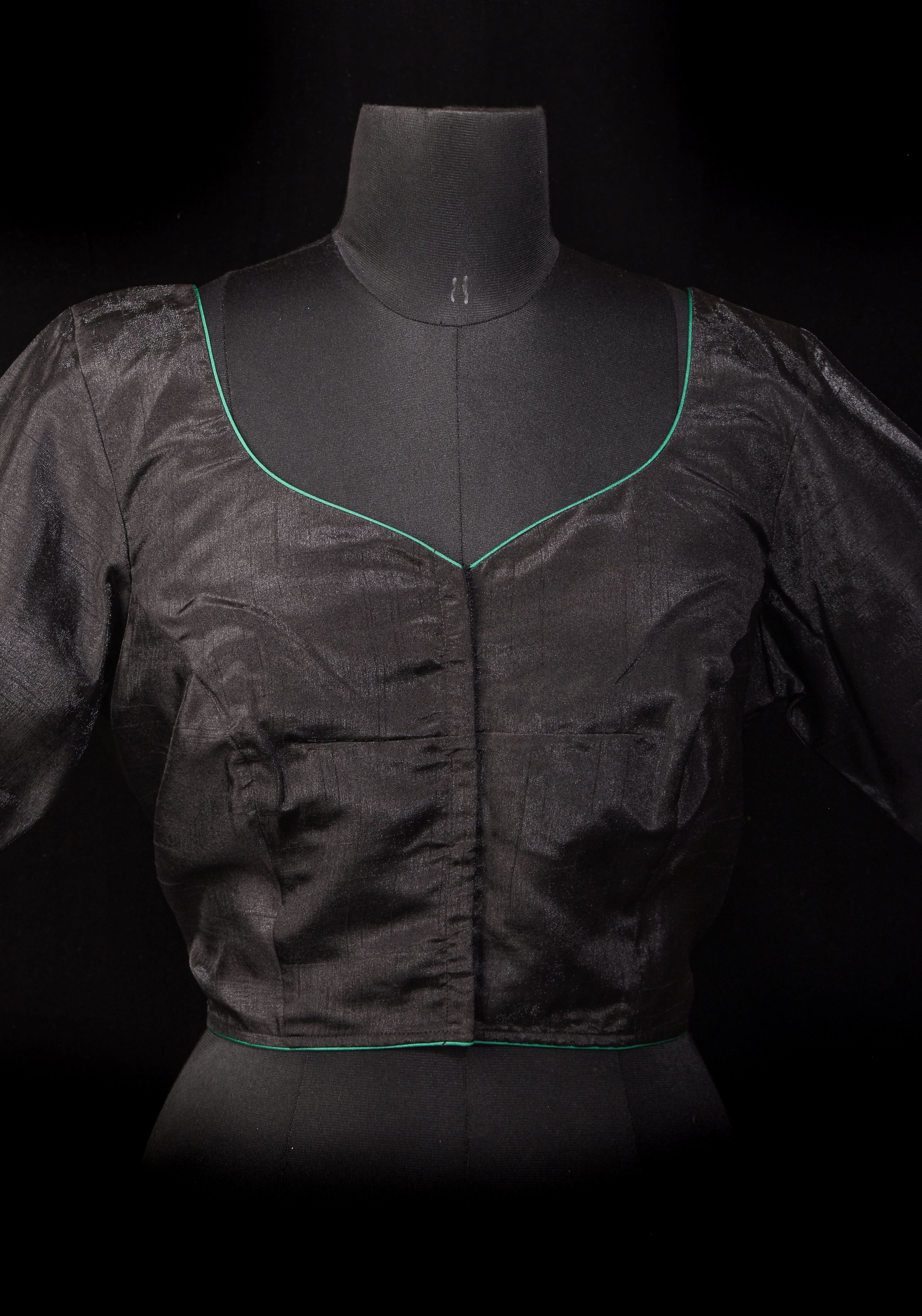 Floral - Authentic Hand painting on Black semi silk blouse | Shobitam