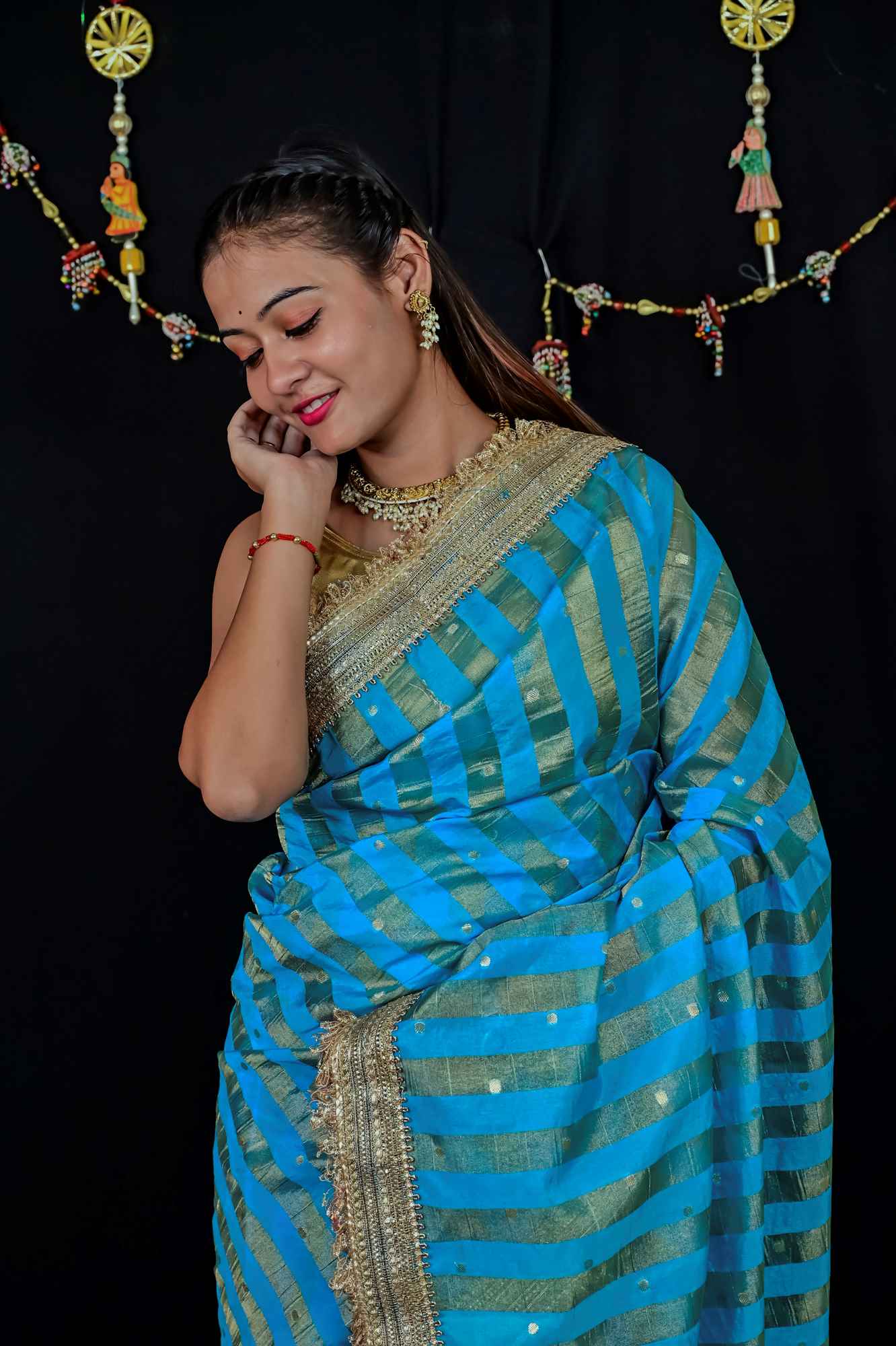 Tissue Silk Saree with Golden Butti Ready to wear Saree