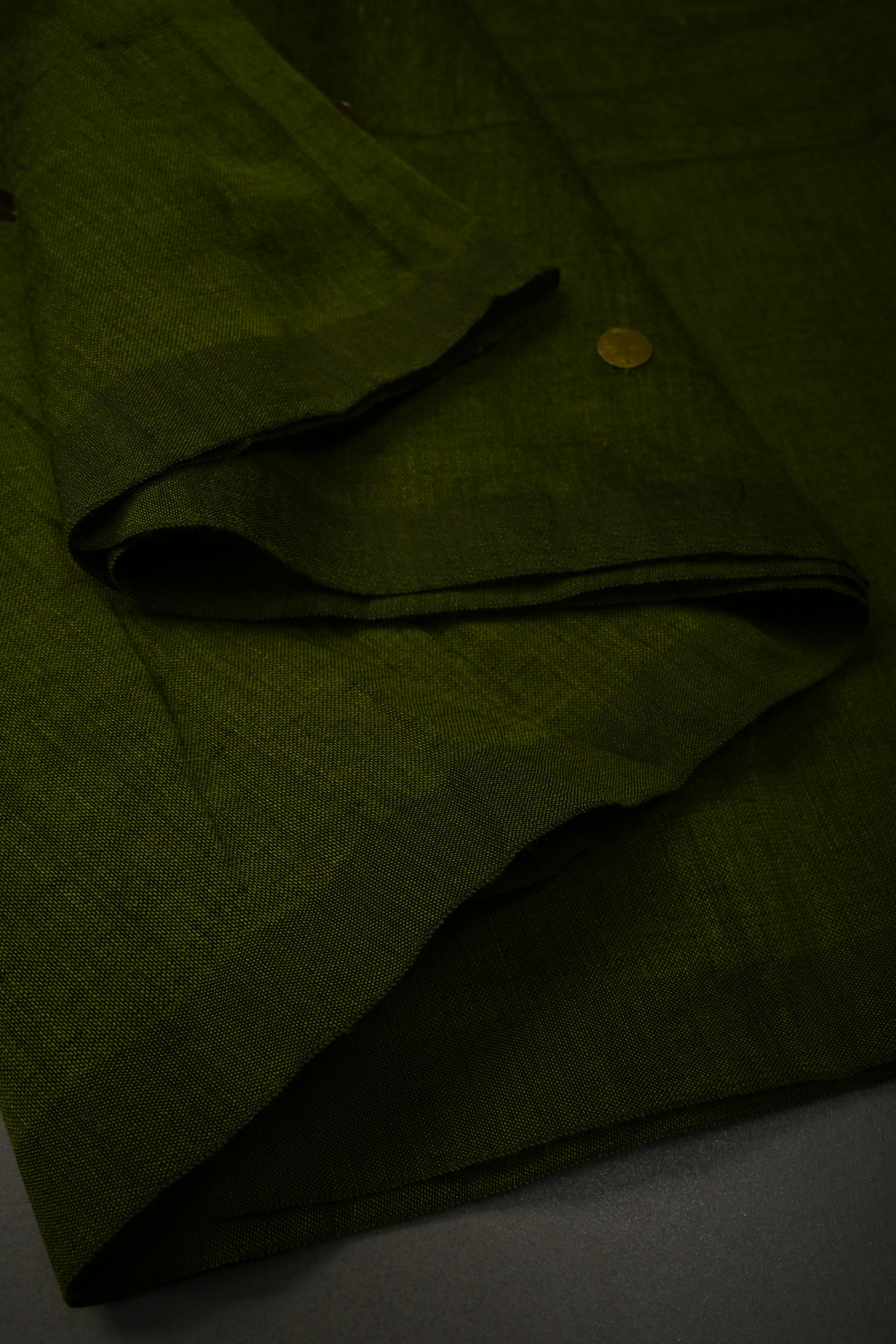 Parrot Green Mercerized Mul Cotton saree in With Tikki work and Long Tassels, No Blouse Piece | Shobitam