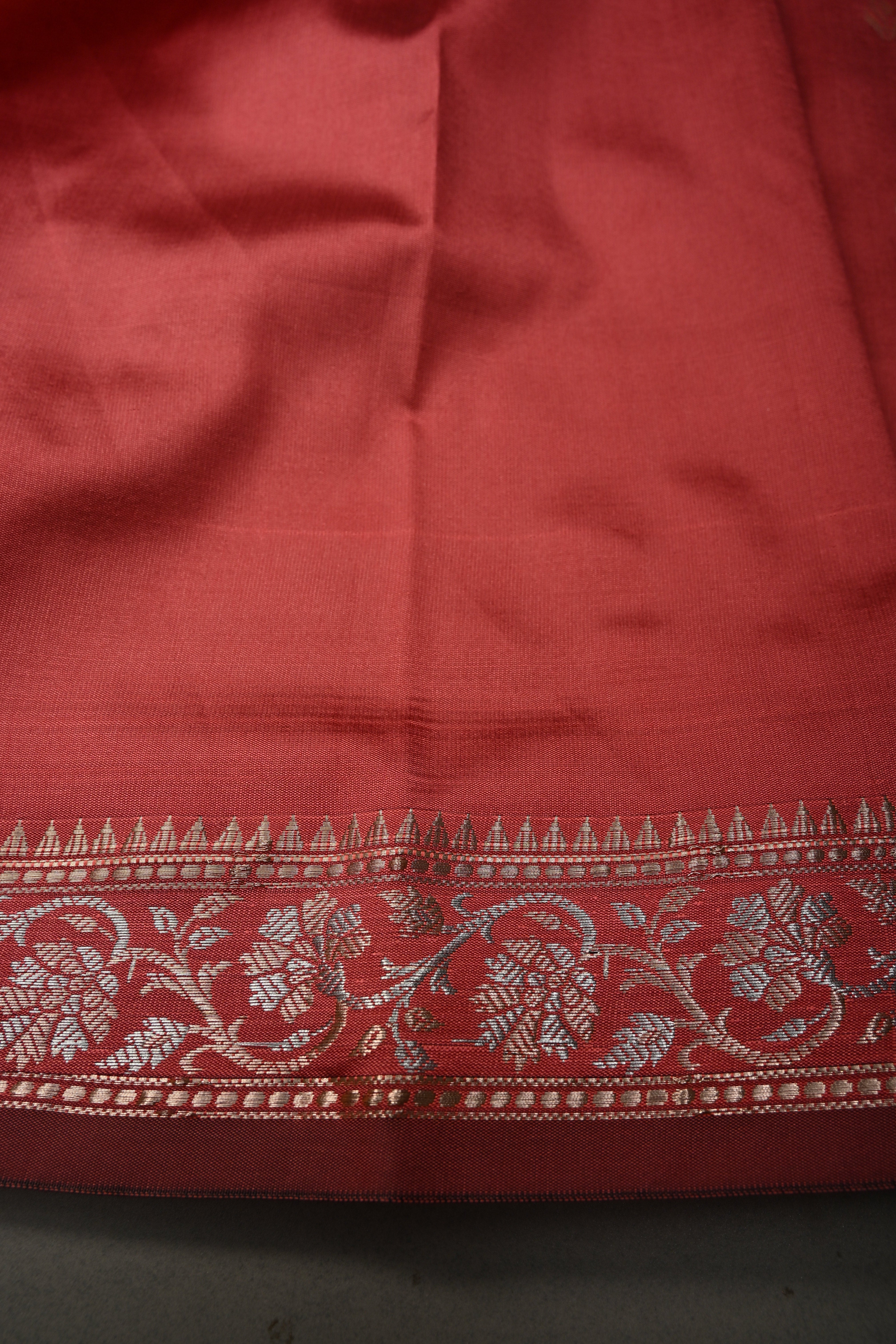 Rose Vale Semi Silk Saree with Zari Buttas and Alfi Zari Border | Shobitam