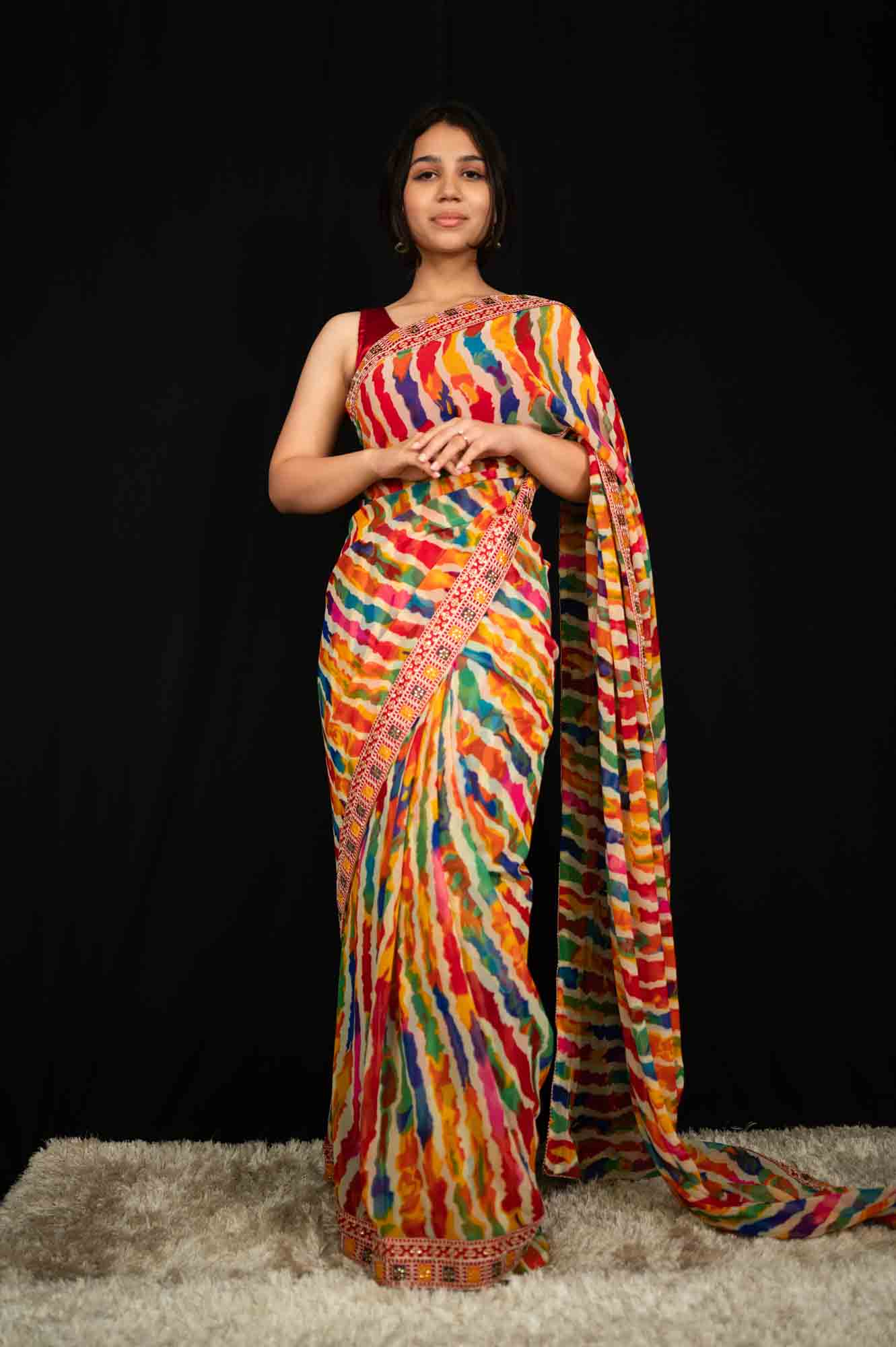 Ready to Wear One Minute Sarees Prestitched Sarees customised Plus Size