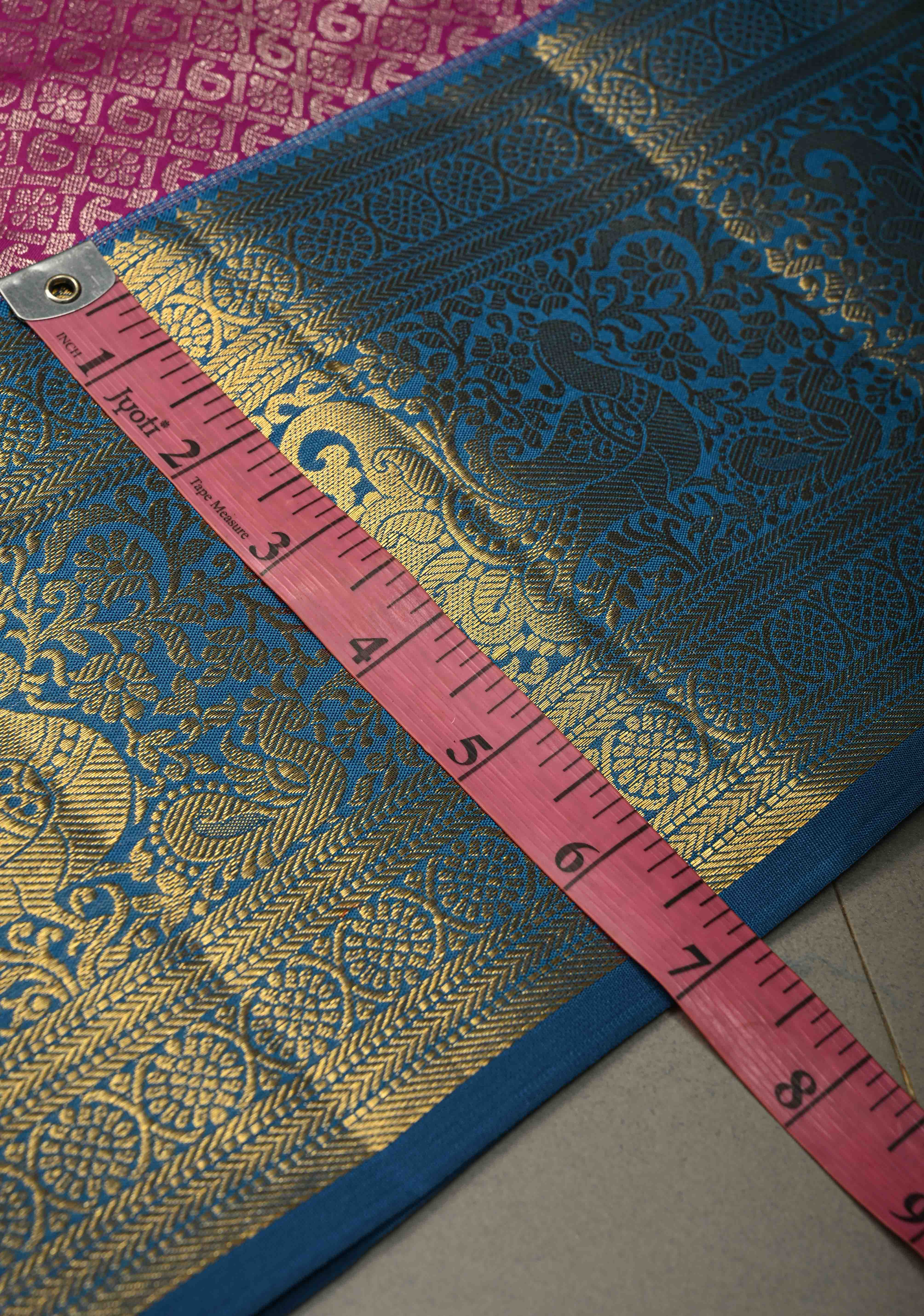 Vadamalli Kanjivaram Semi Silk Saree with Zari Brocade and Contrast Zari Border | Shobitam