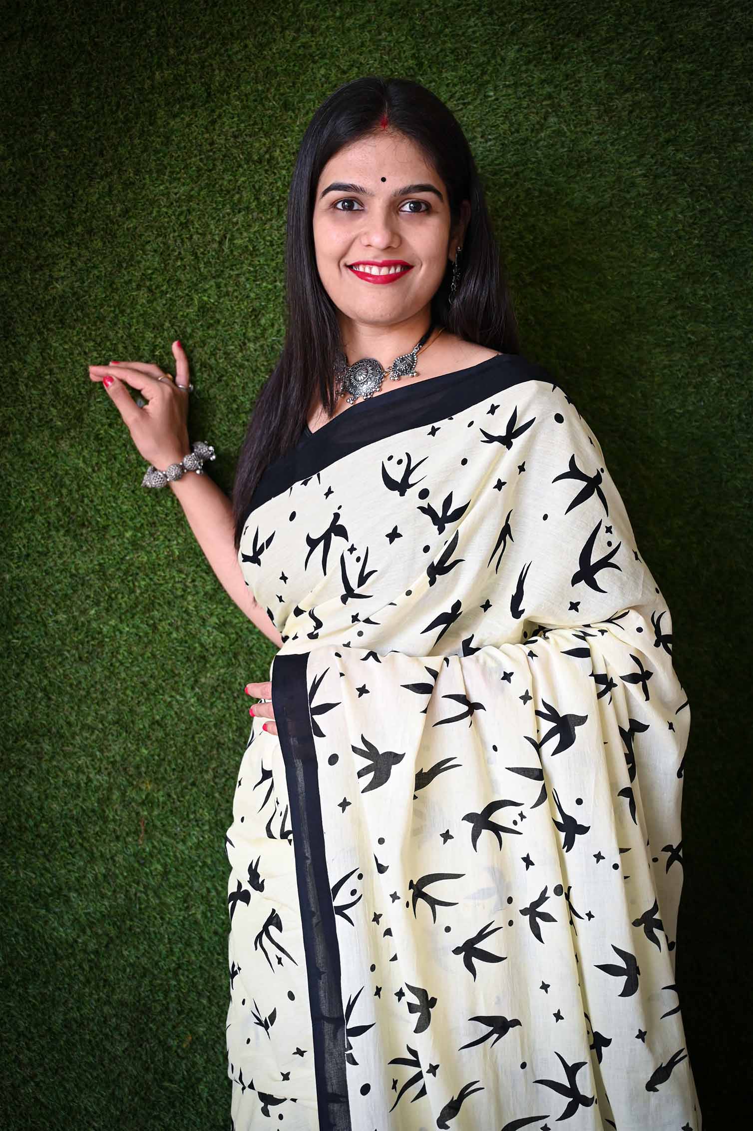 Ready to wear overall Printed one minute ready made saree and readymade blouse - Isadora Life