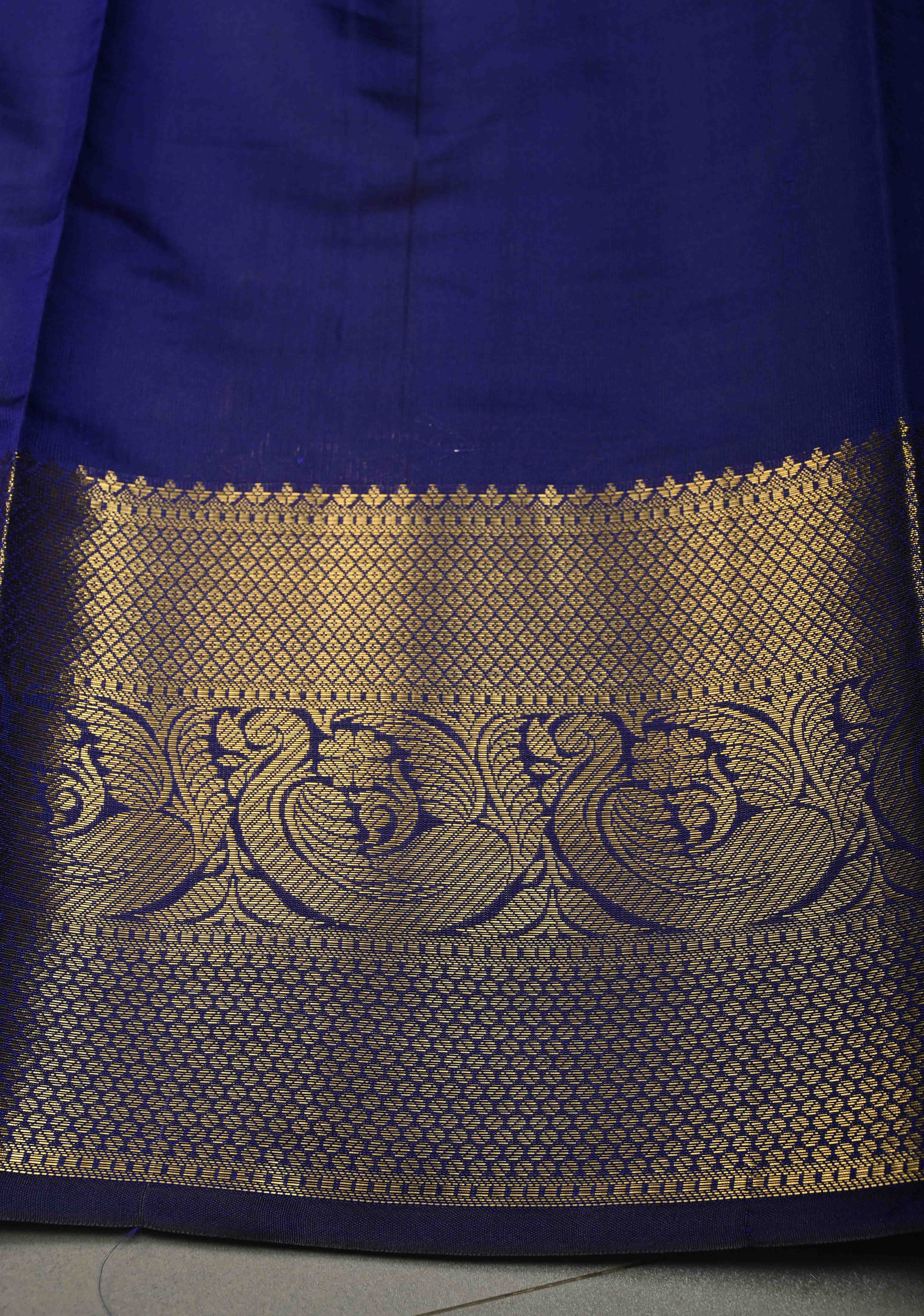 Deep Purple Semi Silk Saree with Sona Rupa Zari Buttis Brocade and Zari Border