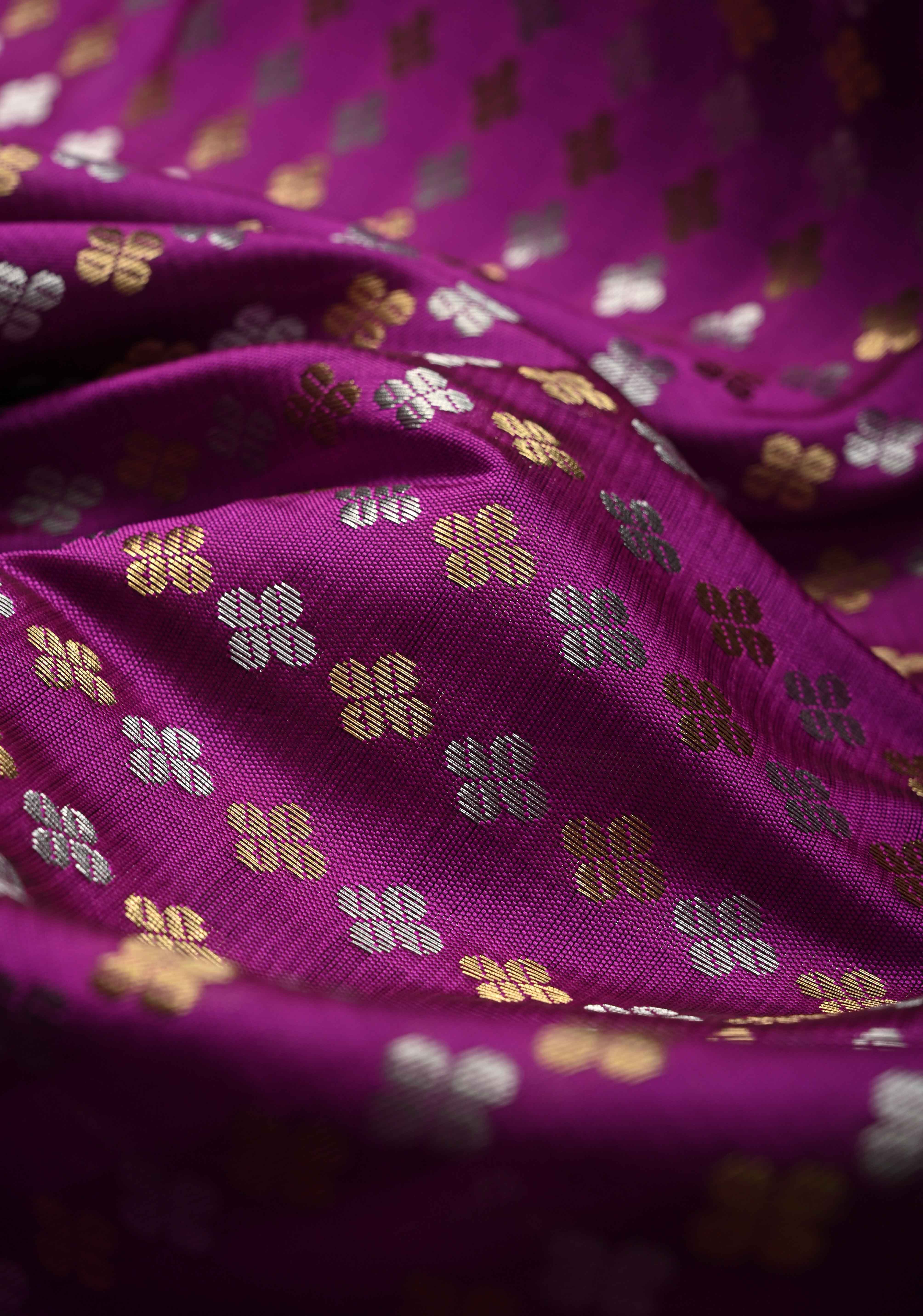 Vadamalli Semi Silk Saree with Sona Rupa Zari Buttis Brocade and Zari Border | Shobitam