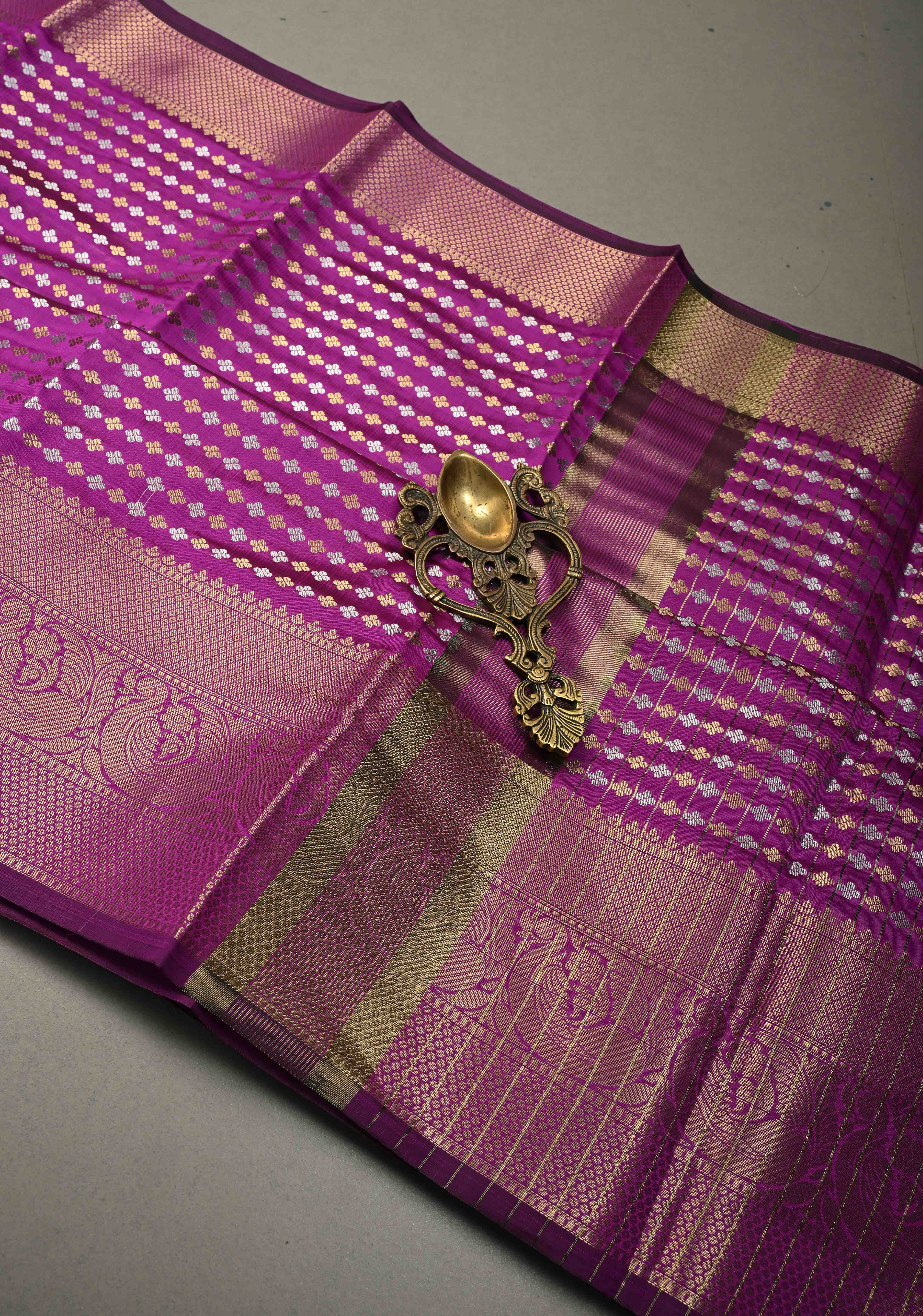 Vadamalli Semi Silk Saree with Sona Rupa Zari Buttis Brocade and Zari Border | Shobitam