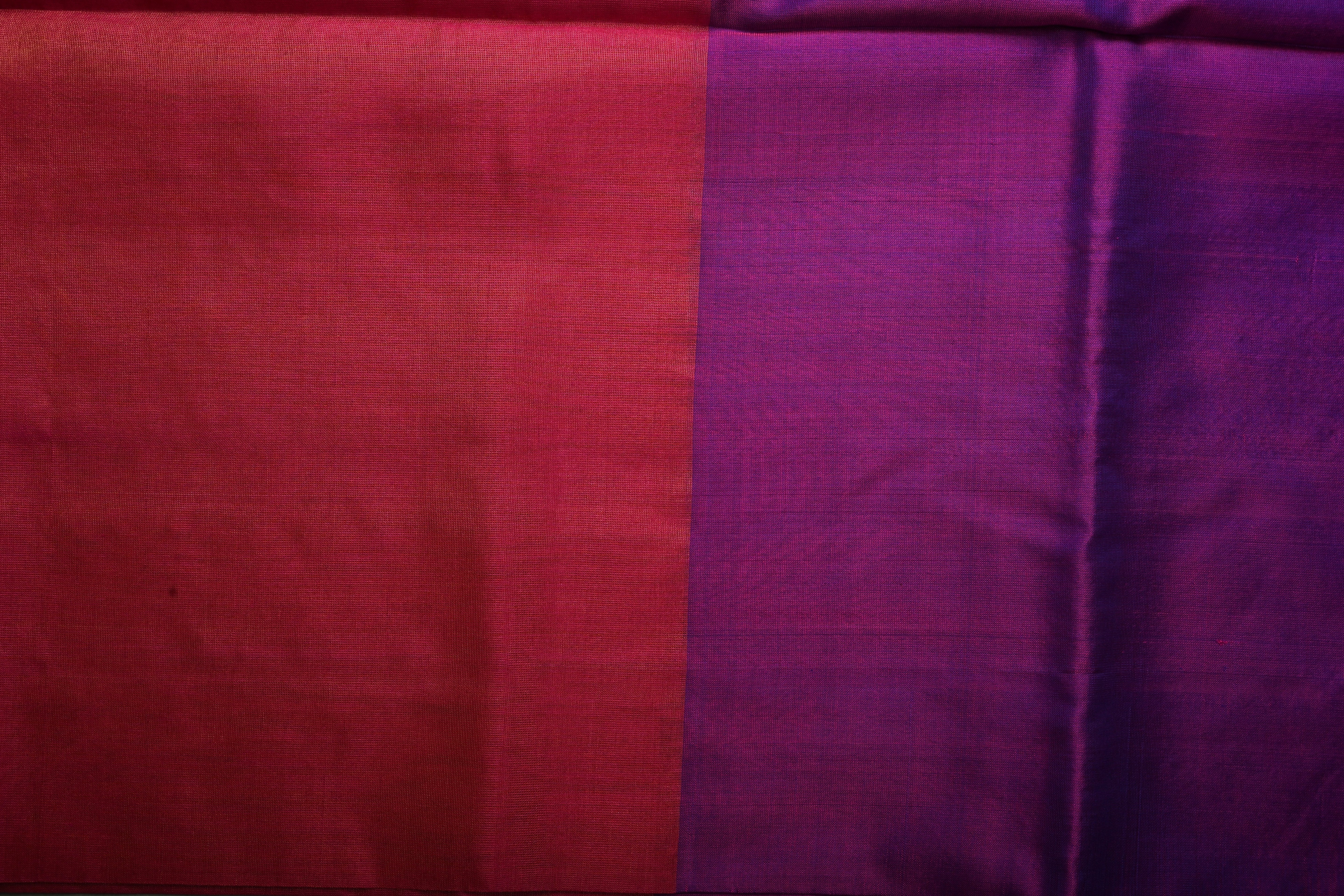Purple Dual Tone Uppada Handloom Silk Saree with Tissue Skirt Border | SILK MARK CERTIFIED | SHOBITAM