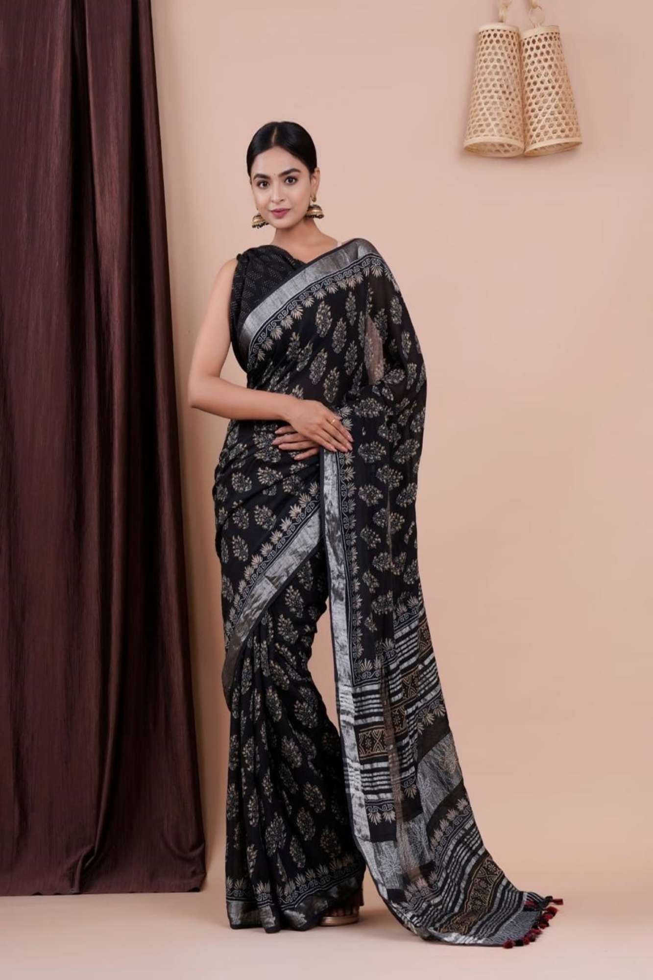 Jaipuri Sanganeri Linen Cotton Ready to Wear Saree
