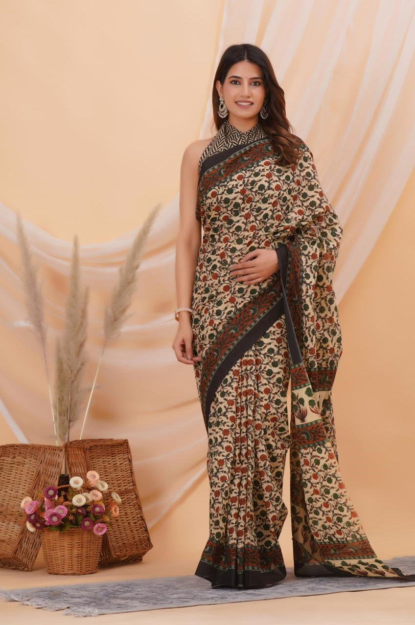 Cotton ready to wear mulmul saree