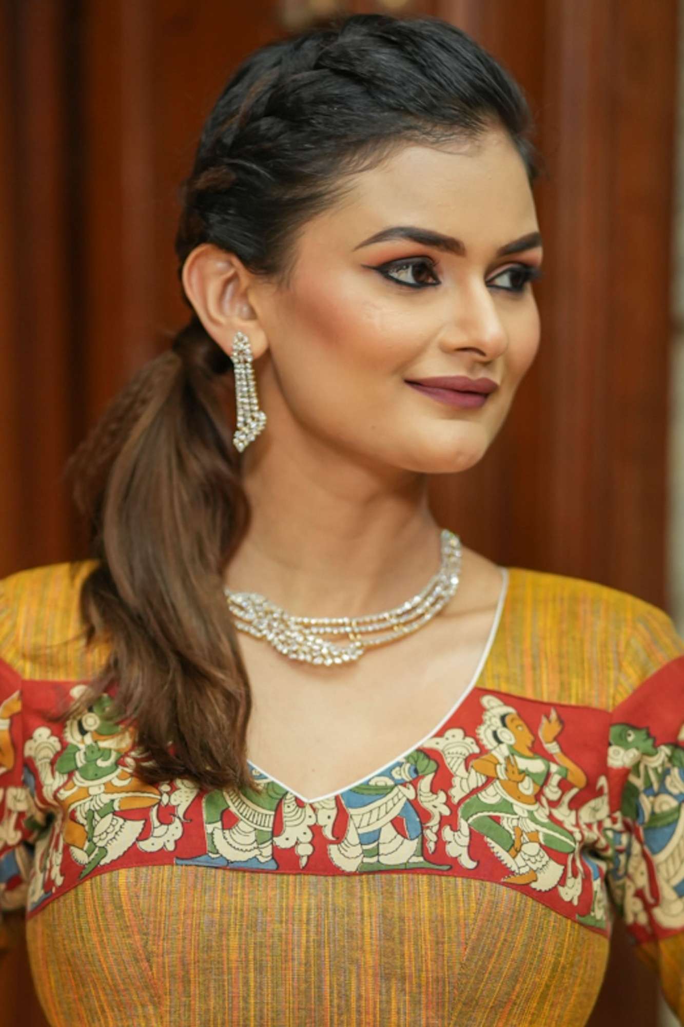 Asymmetric CZ Stone Dual Polish Contemporary Necklace | Shobitam Jewelry