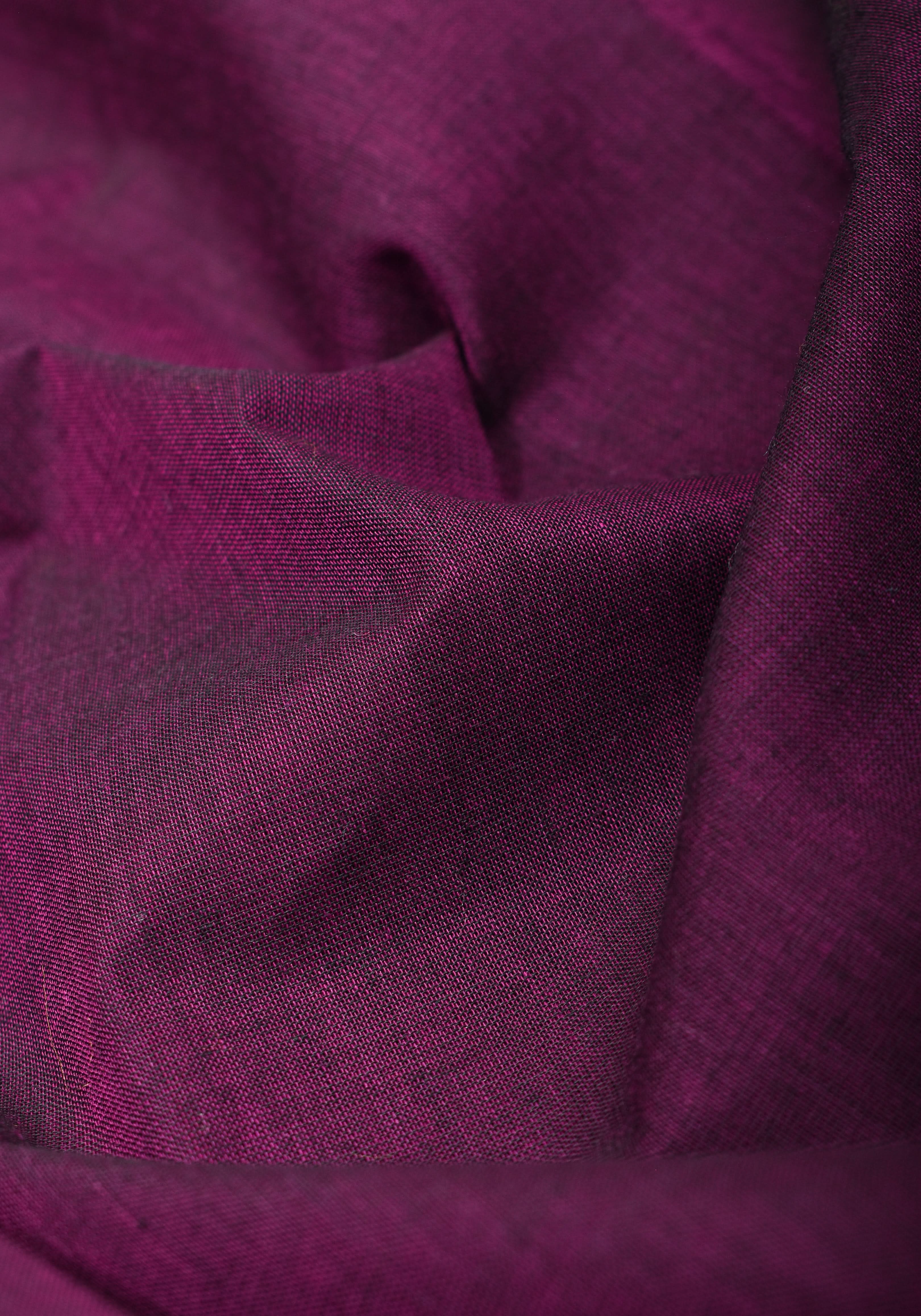 Eggplant Kanchi Cotton Saree with Ganga Jamuna zari border | Shobitam
