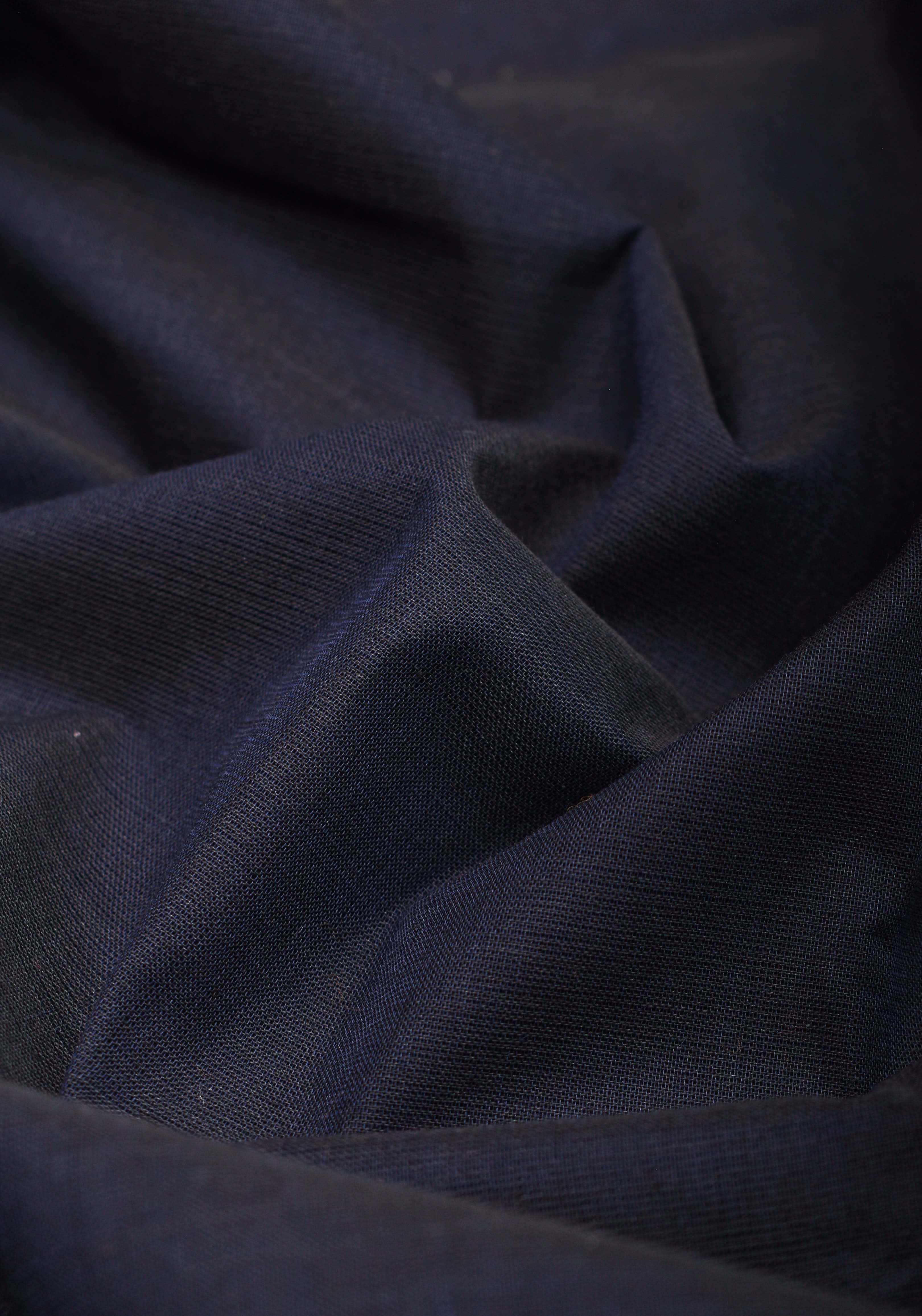 Blue Black Kanchi Cotton Saree with Ganga Jamuna zari border | Shobitam