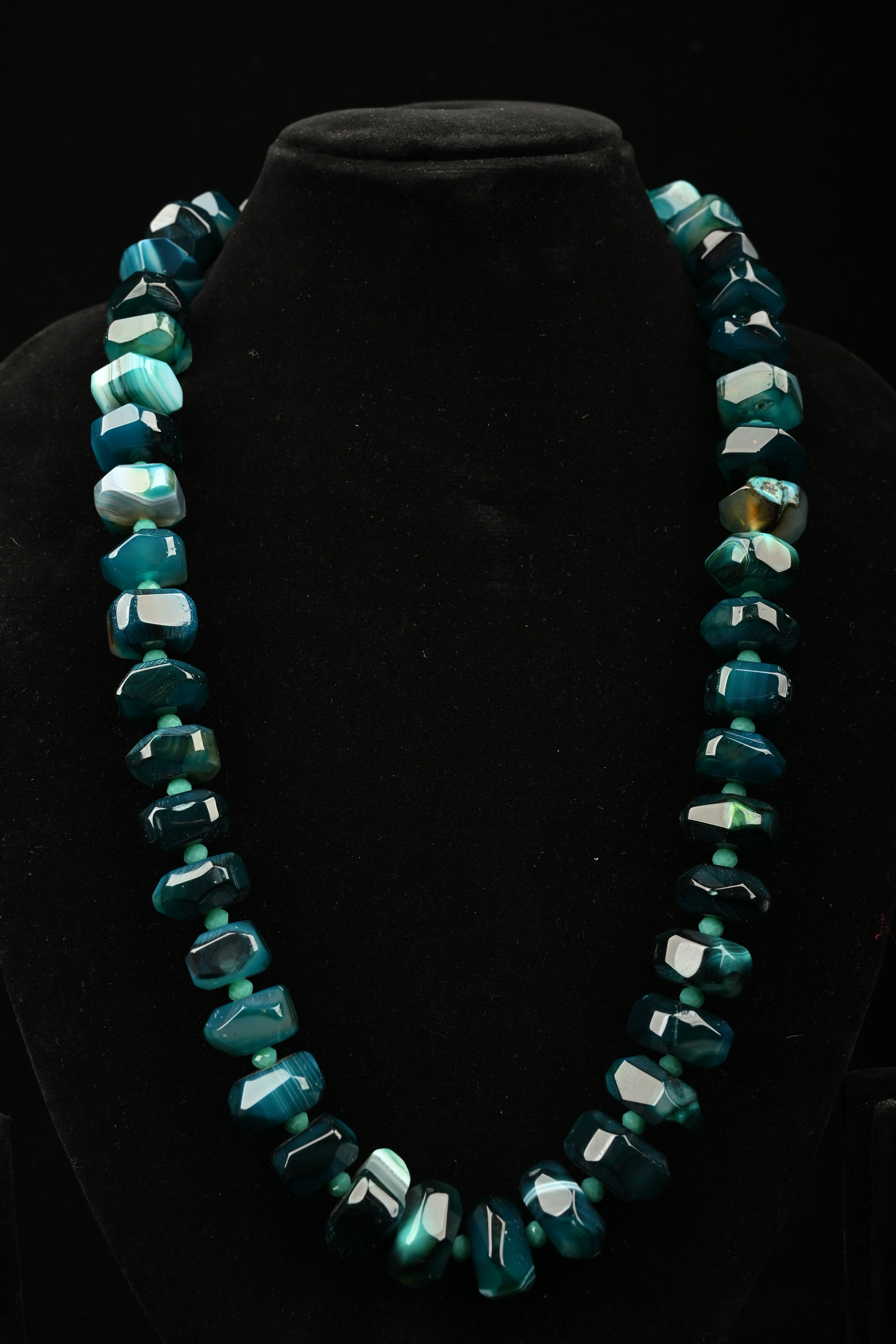 Tide Green Onyx Statement Necklace | Shobitam
