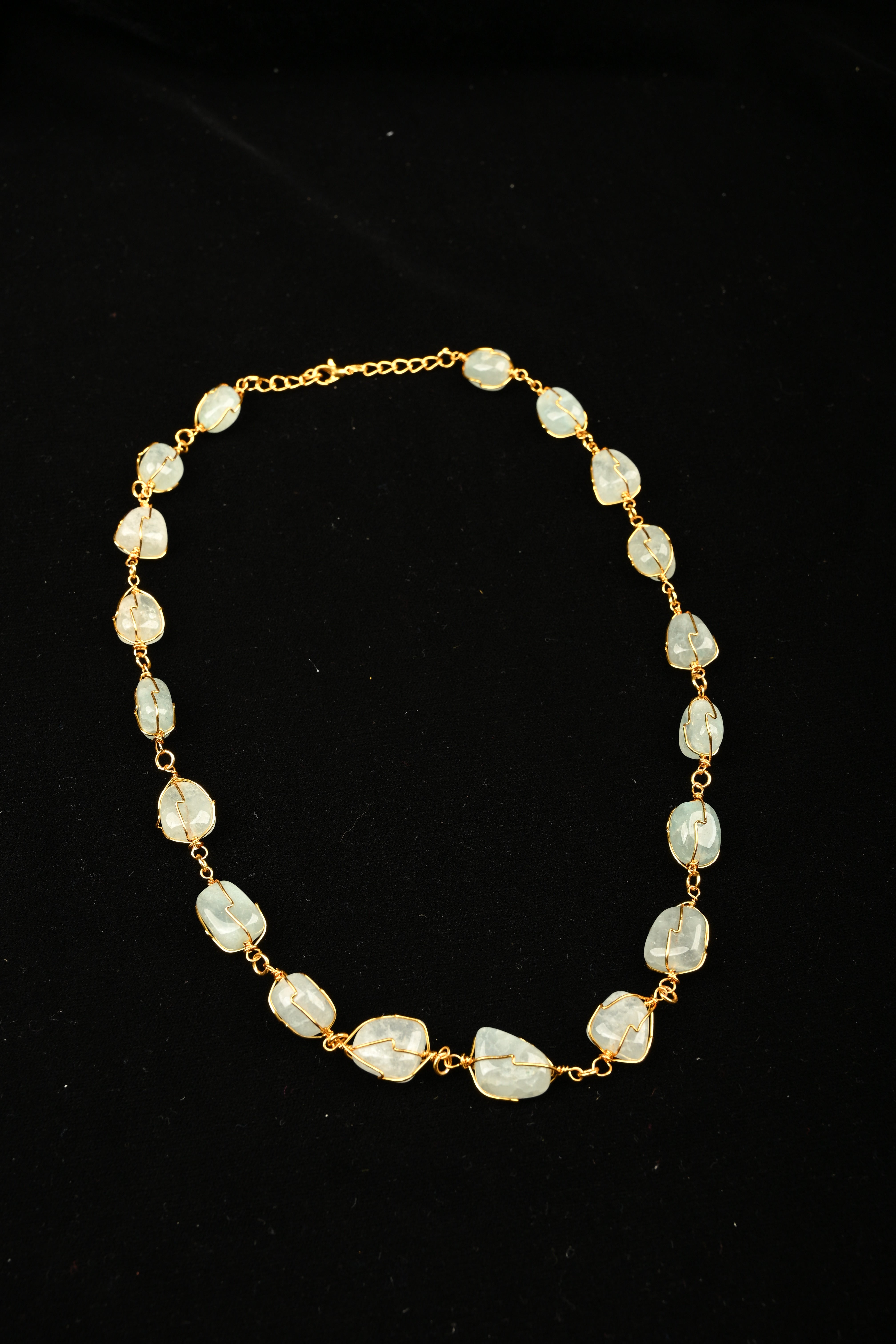 Sky Blue Quartz Statement Necklace | Shobitam