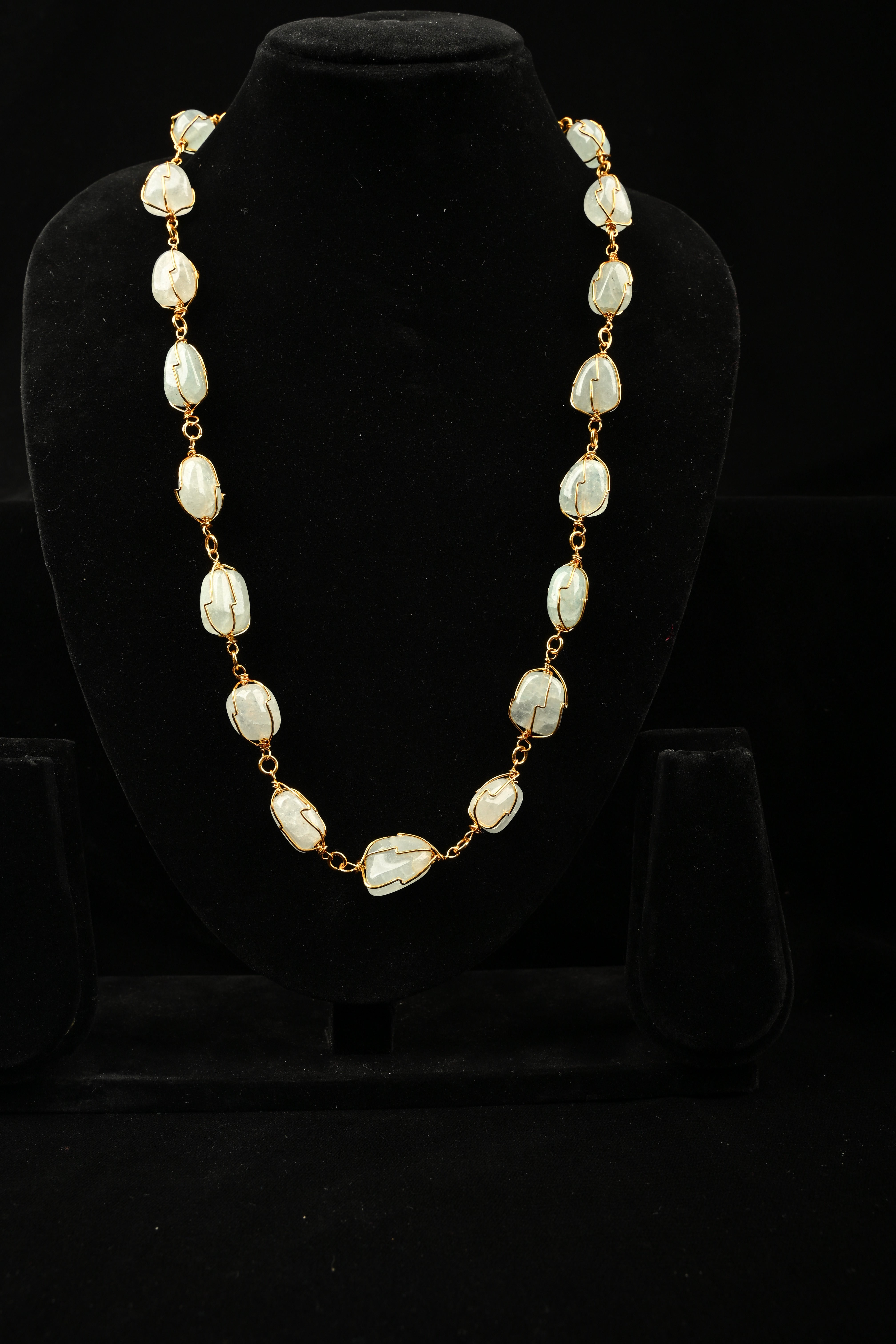 Sky Blue Quartz Statement Necklace | Shobitam