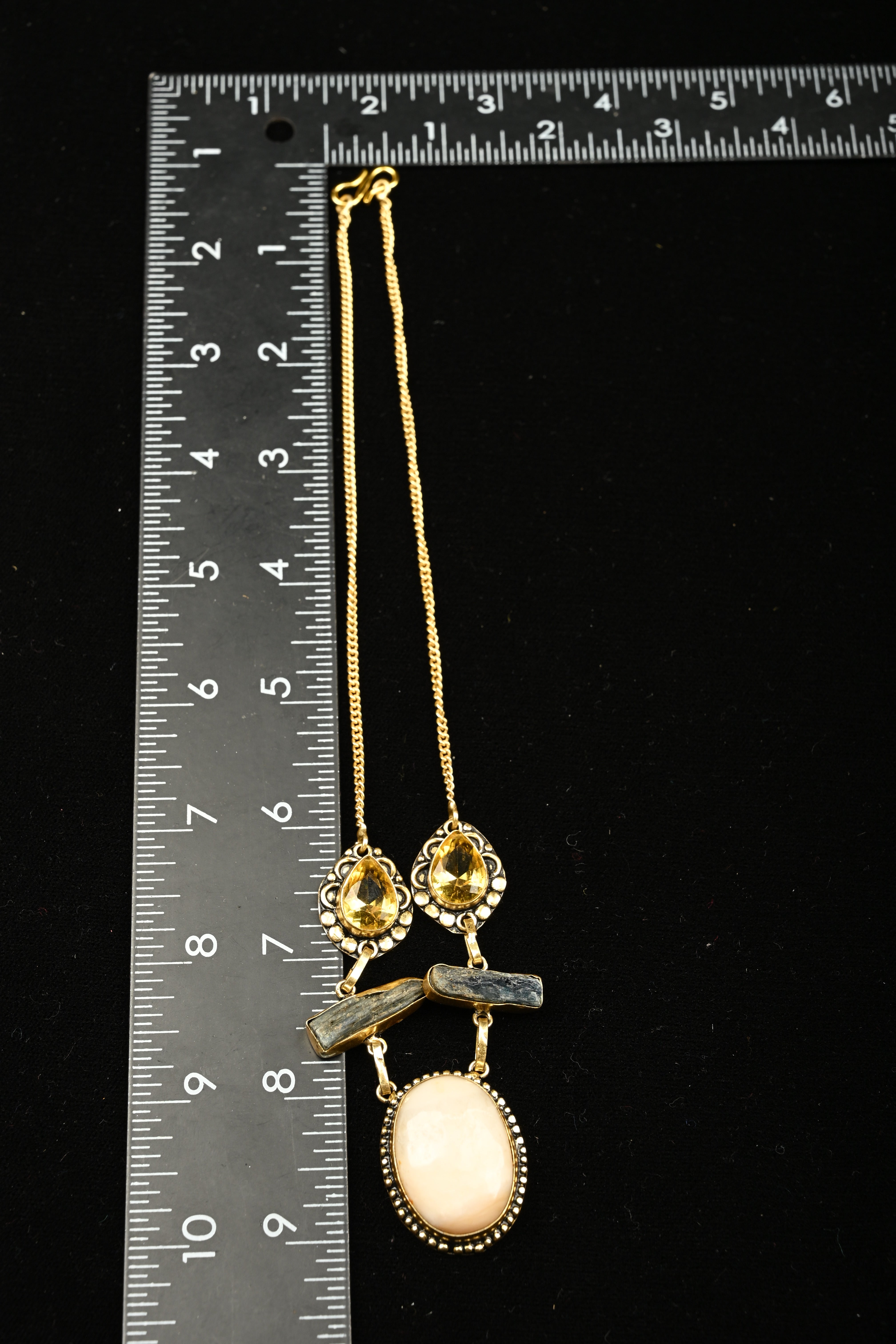 Matilda Aventurine & Onyx Semiprecious Necklace | Shobitam