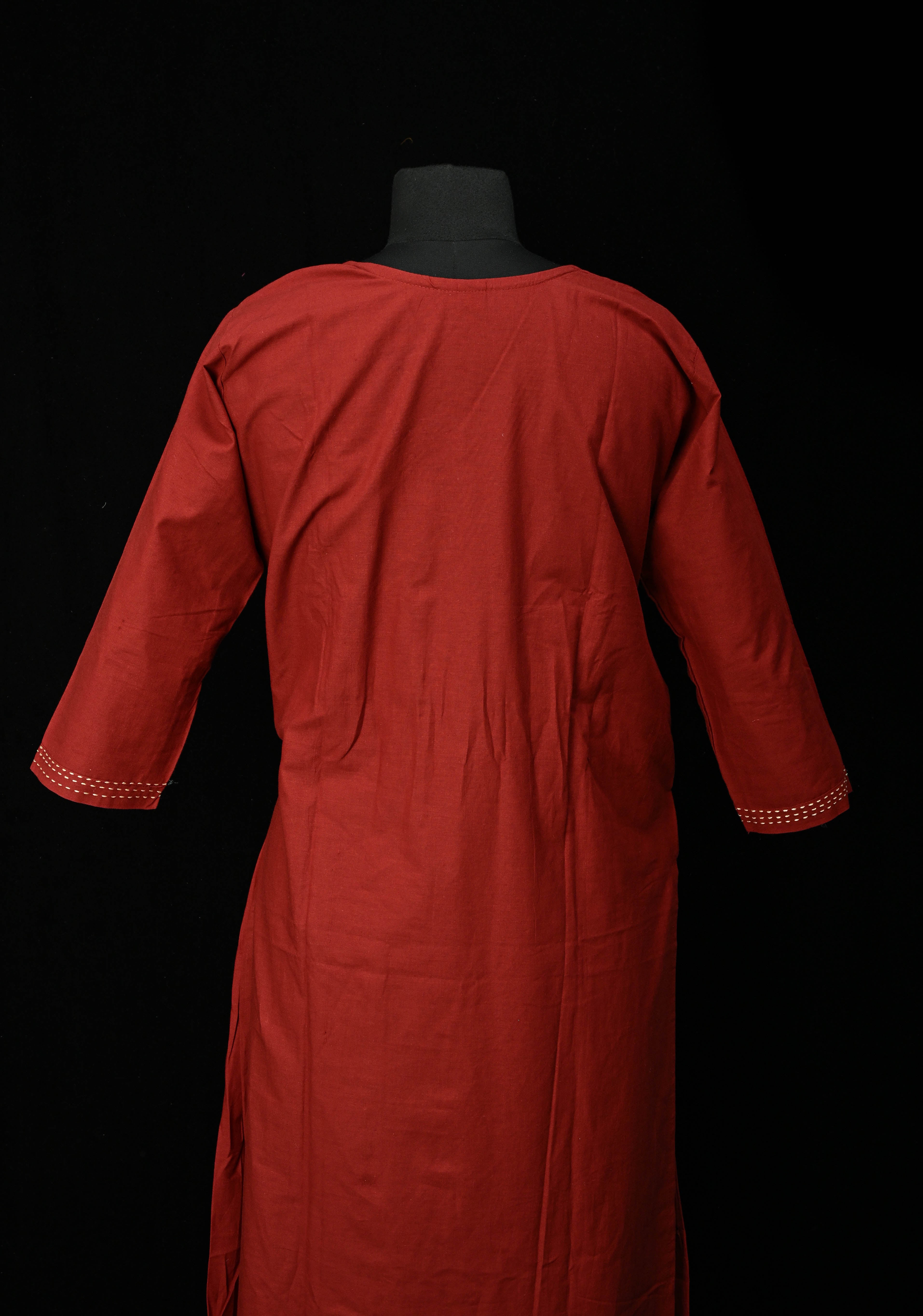 Maroon Cotton Dola Daman Ethnic Coord Set | Made to Order | SHOBITAM