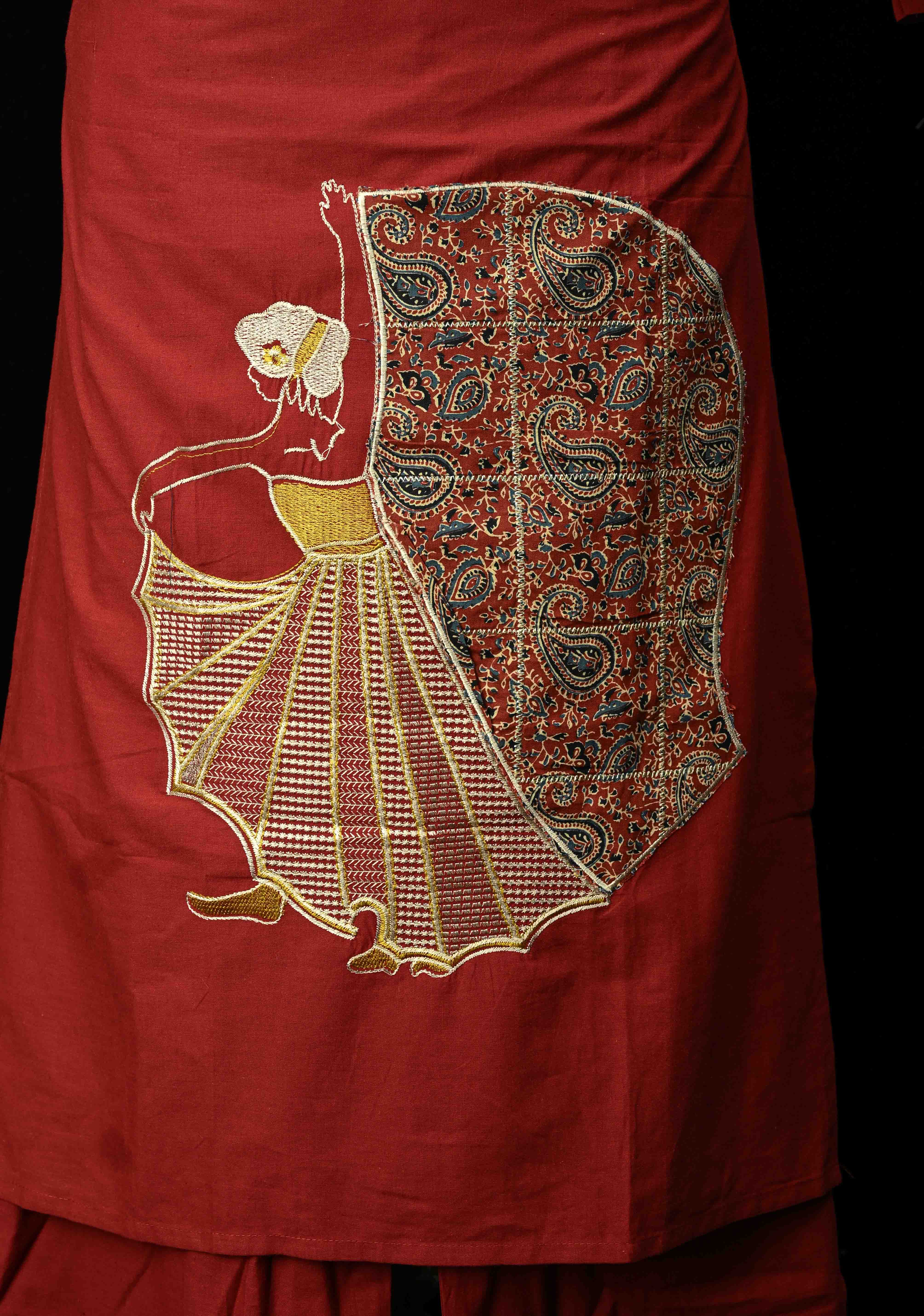 Maroon Cotton Dola Daman Ethnic Coord Set | Made to Order | SHOBITAM