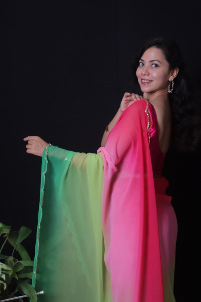 Ready to Wear One Minute Sarees Prestitched Sarees customised Plus Size
