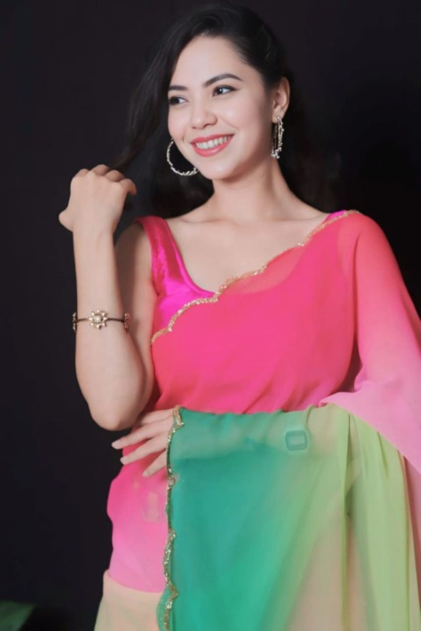 Ready to Wear One Minute Sarees Prestitched Sarees customised Plus Size