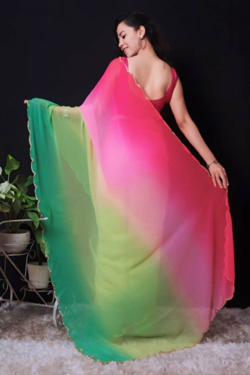 Ready to Wear One Minute Sarees Prestitched Sarees customised Plus Size